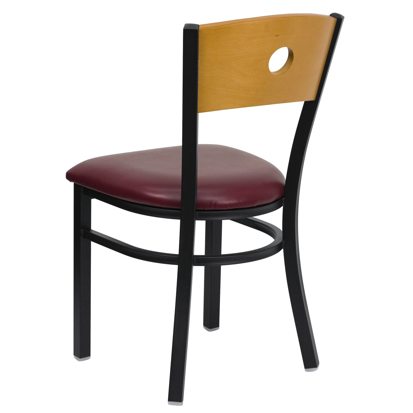 Bk/Nat Circle Chair-Burg Seat XU-DG-6F2B-CIR-BURV-GG