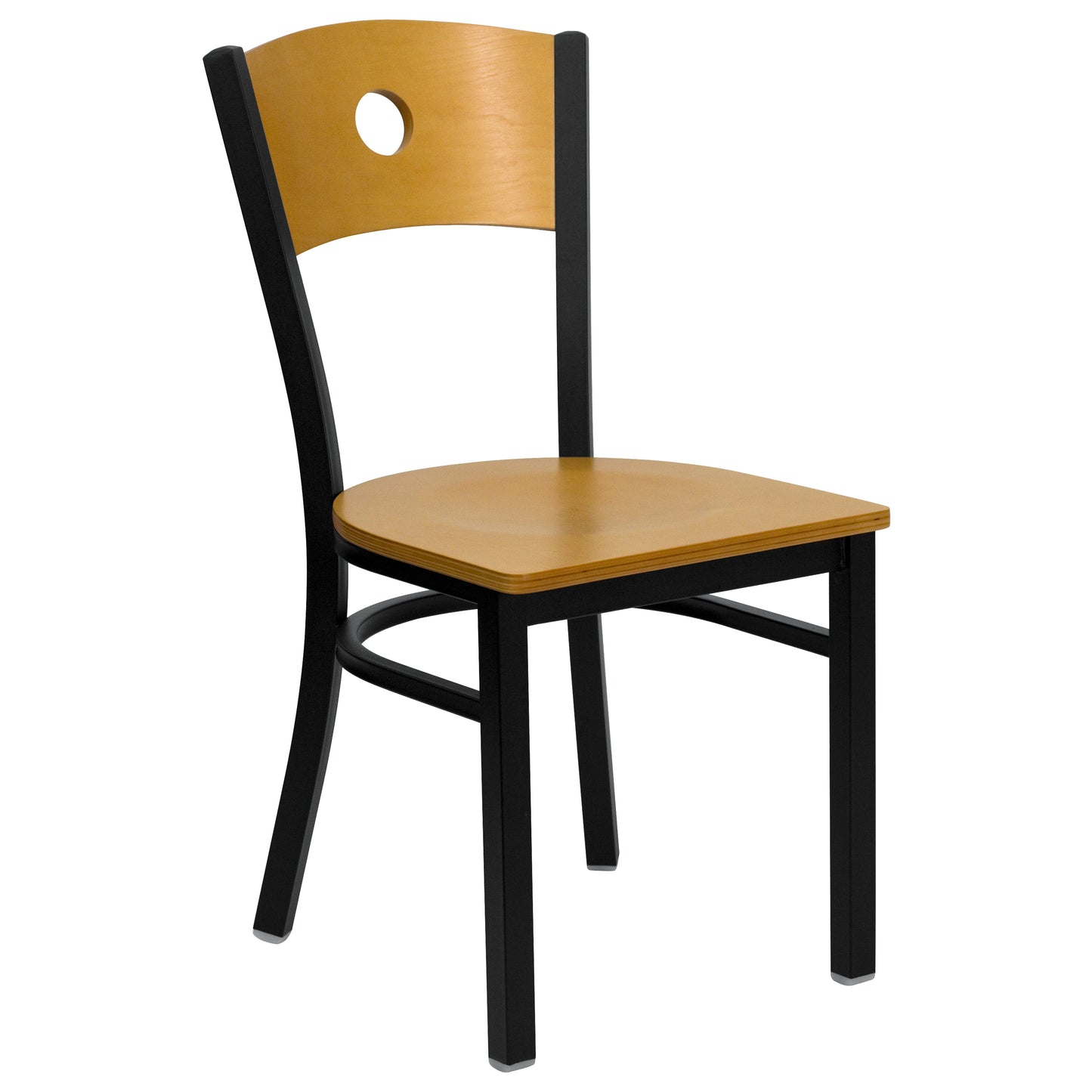 Bk/Nat Circle Chair-Wood Seat XU-DG-6F2B-CIR-NATW-GG