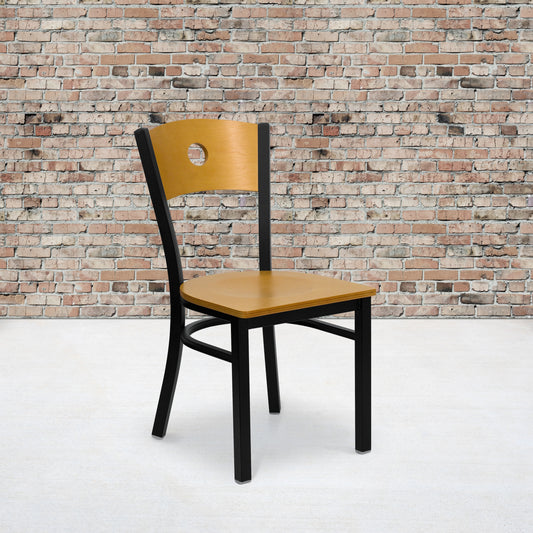 Bk/Nat Circle Chair-Wood Seat XU-DG-6F2B-CIR-NATW-GG