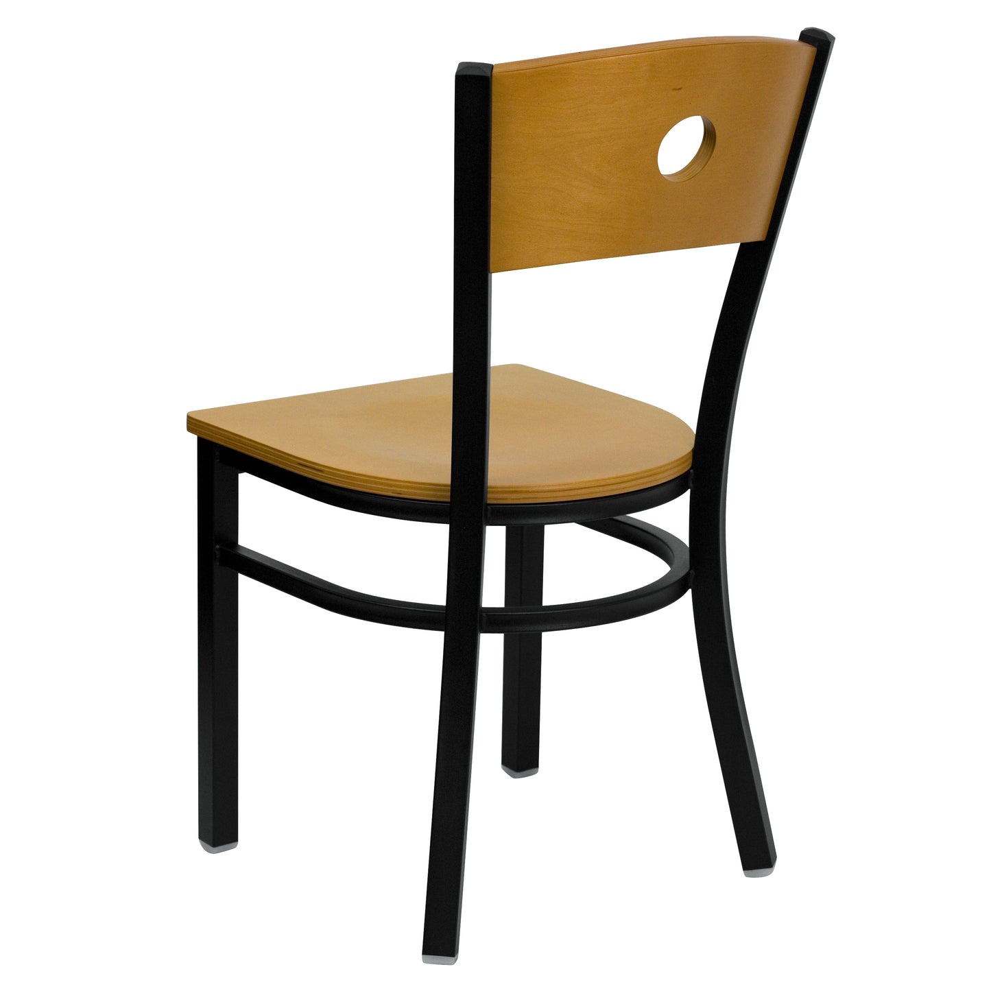 Bk/Nat Circle Chair-Wood Seat XU-DG-6F2B-CIR-NATW-GG