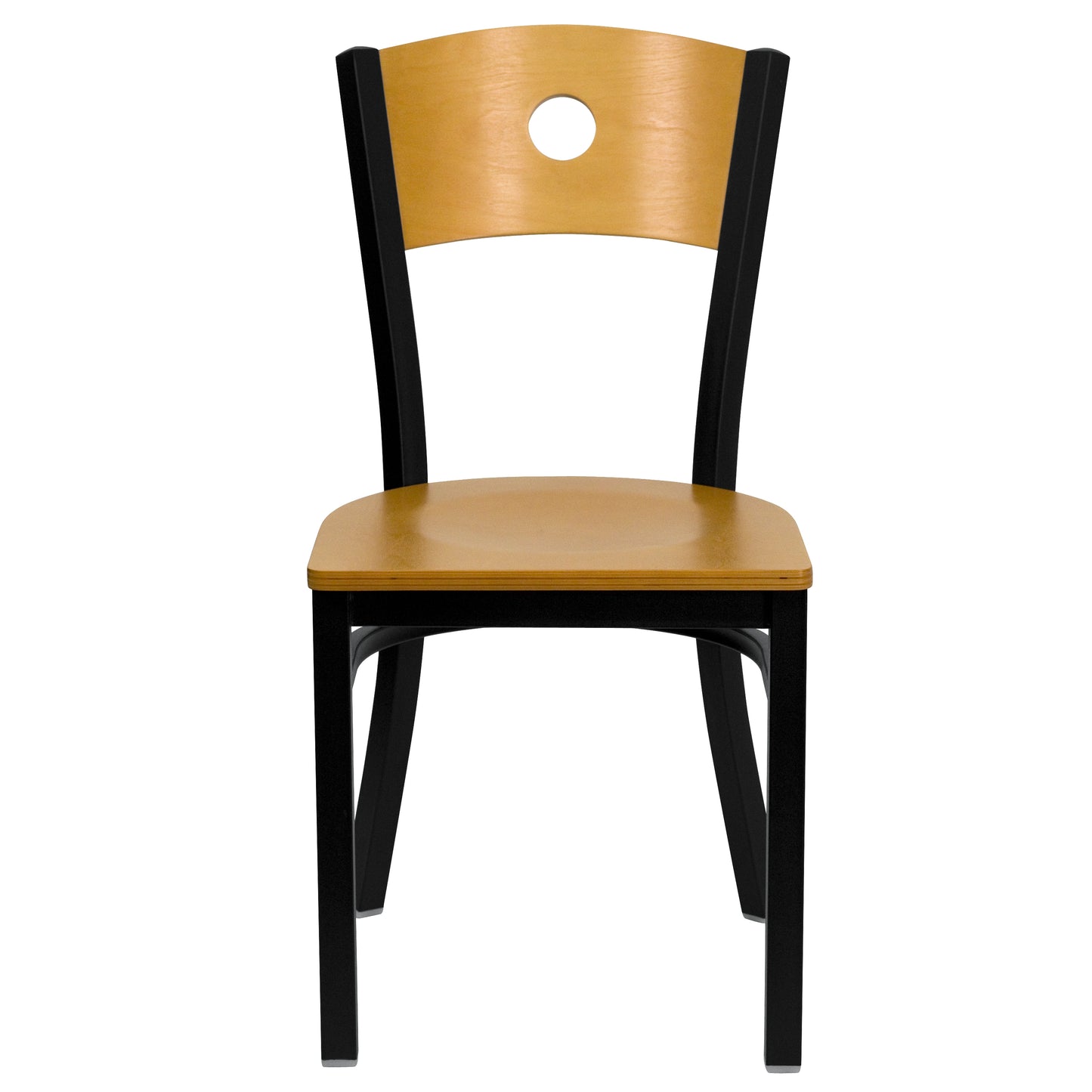 Bk/Nat Circle Chair-Wood Seat XU-DG-6F2B-CIR-NATW-GG