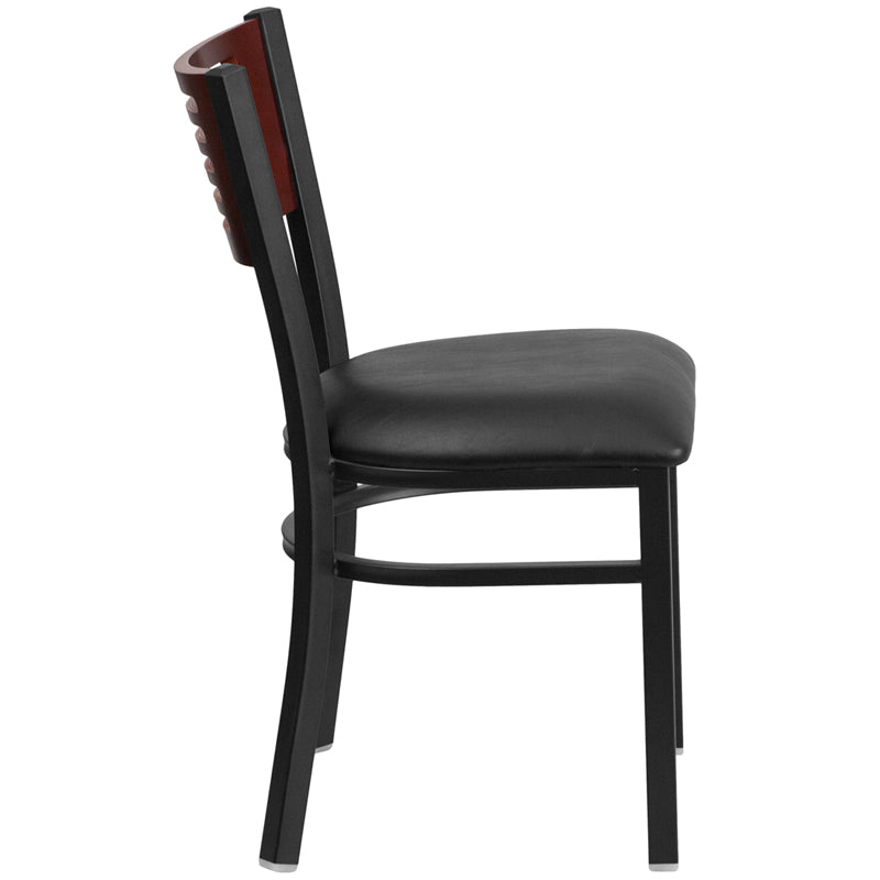 Bk/Mah Slat Chair-Black Seat XU-DG-6G5B-MAH-BLKV-GG