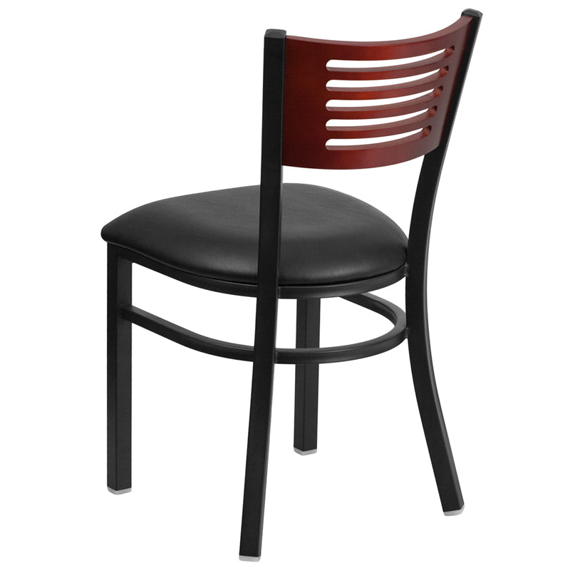 Bk/Mah Slat Chair-Black Seat XU-DG-6G5B-MAH-BLKV-GG