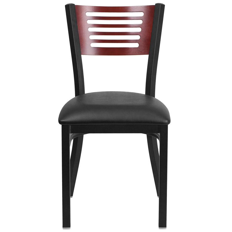 Bk/Mah Slat Chair-Black Seat XU-DG-6G5B-MAH-BLKV-GG