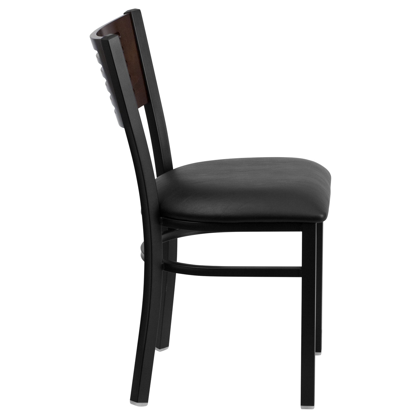 Bk/Wal Slat Chair-Black Seat XU-DG-6G5B-WAL-BLKV-GG