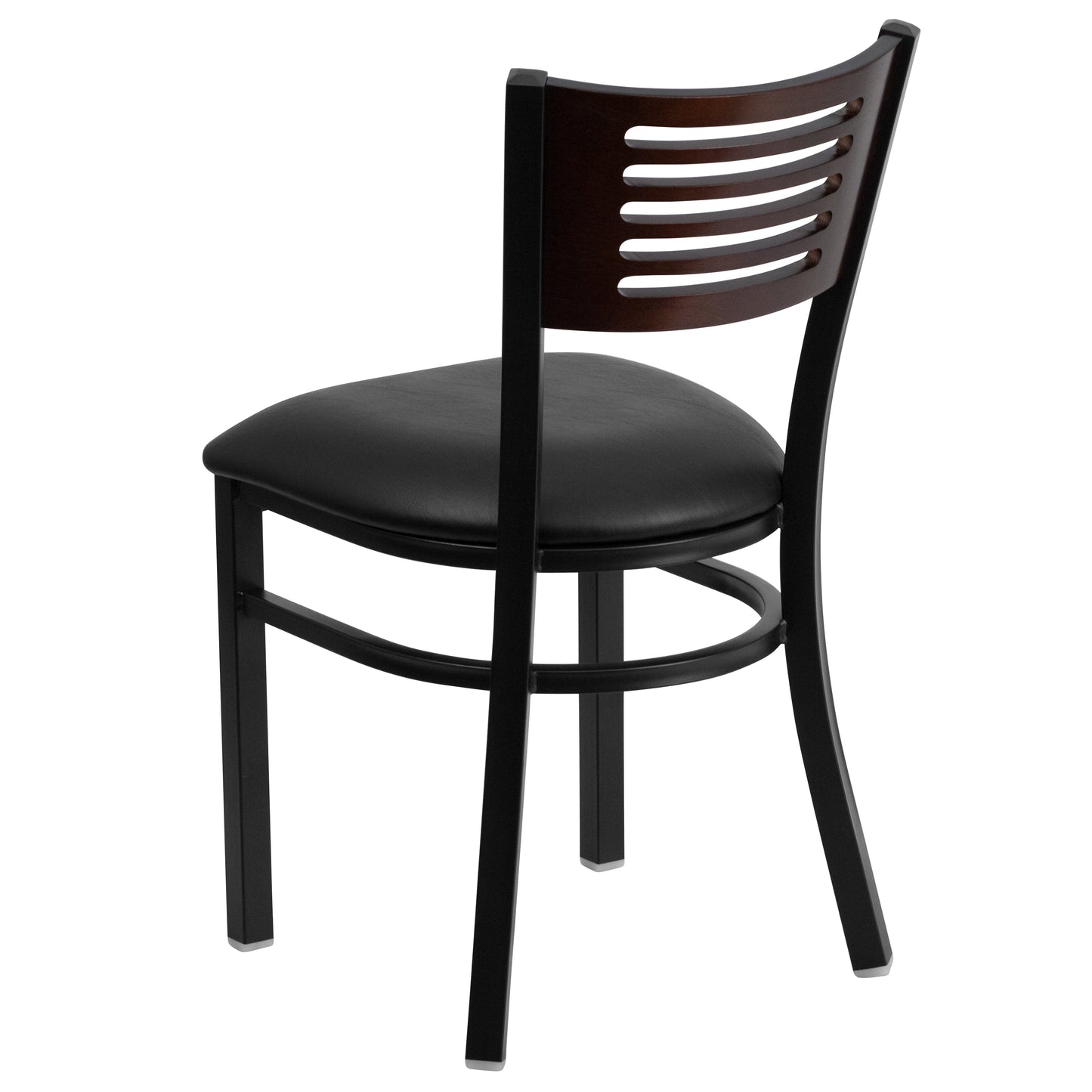 Bk/Wal Slat Chair-Black Seat XU-DG-6G5B-WAL-BLKV-GG