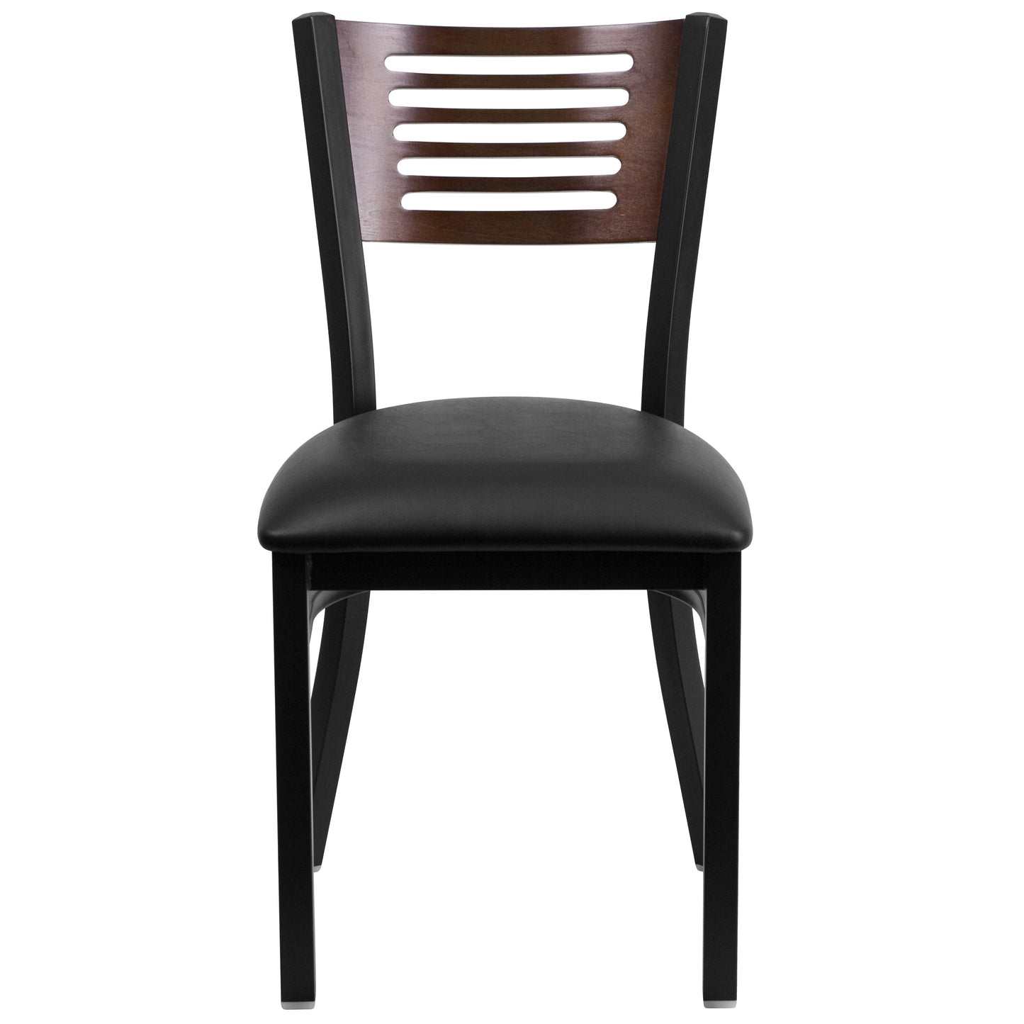 Bk/Wal Slat Chair-Black Seat XU-DG-6G5B-WAL-BLKV-GG