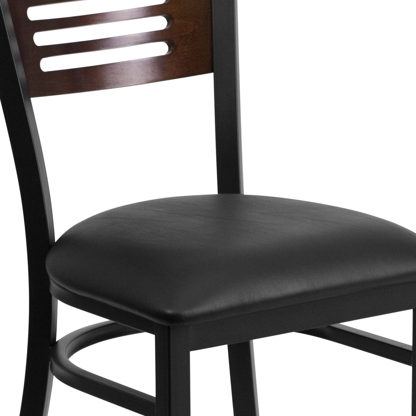 Bk/Wal Slat Chair-Black Seat XU-DG-6G5B-WAL-BLKV-GG