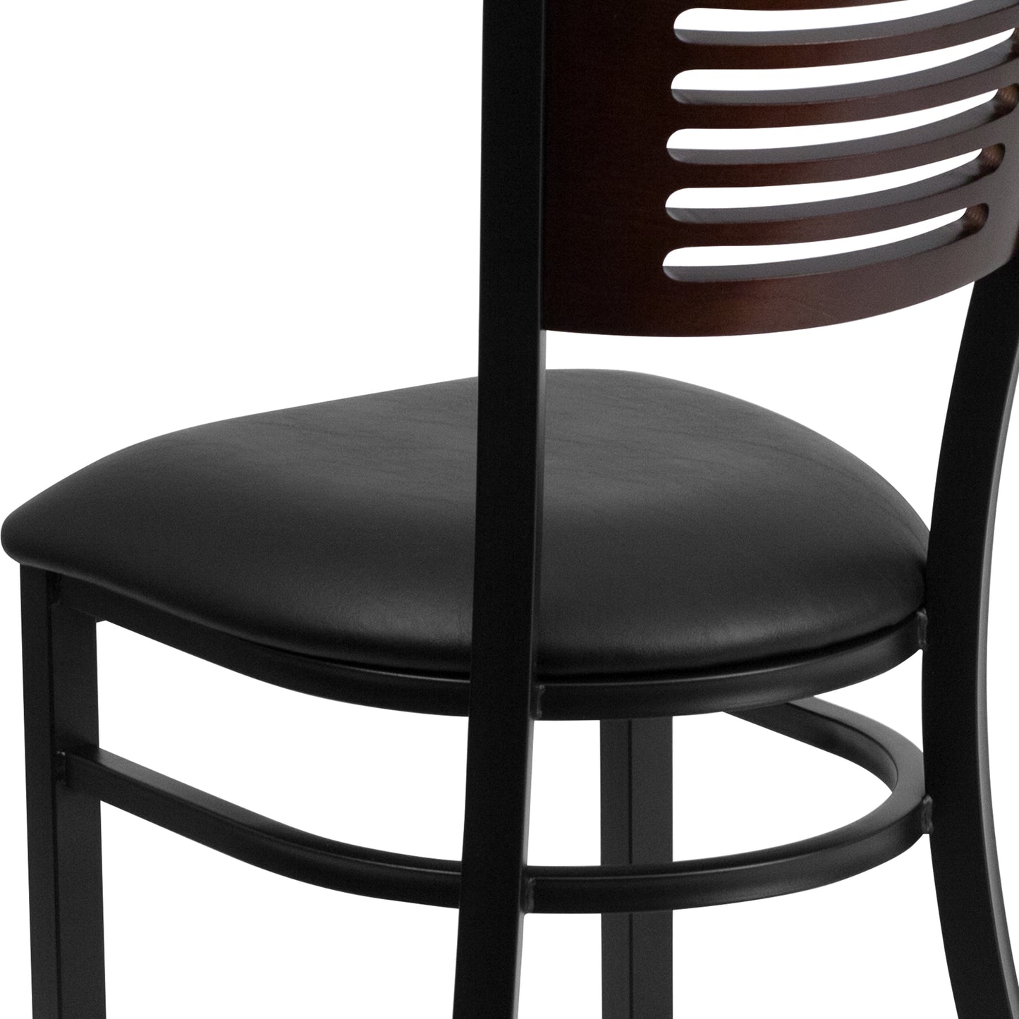 Bk/Wal Slat Chair-Black Seat XU-DG-6G5B-WAL-BLKV-GG