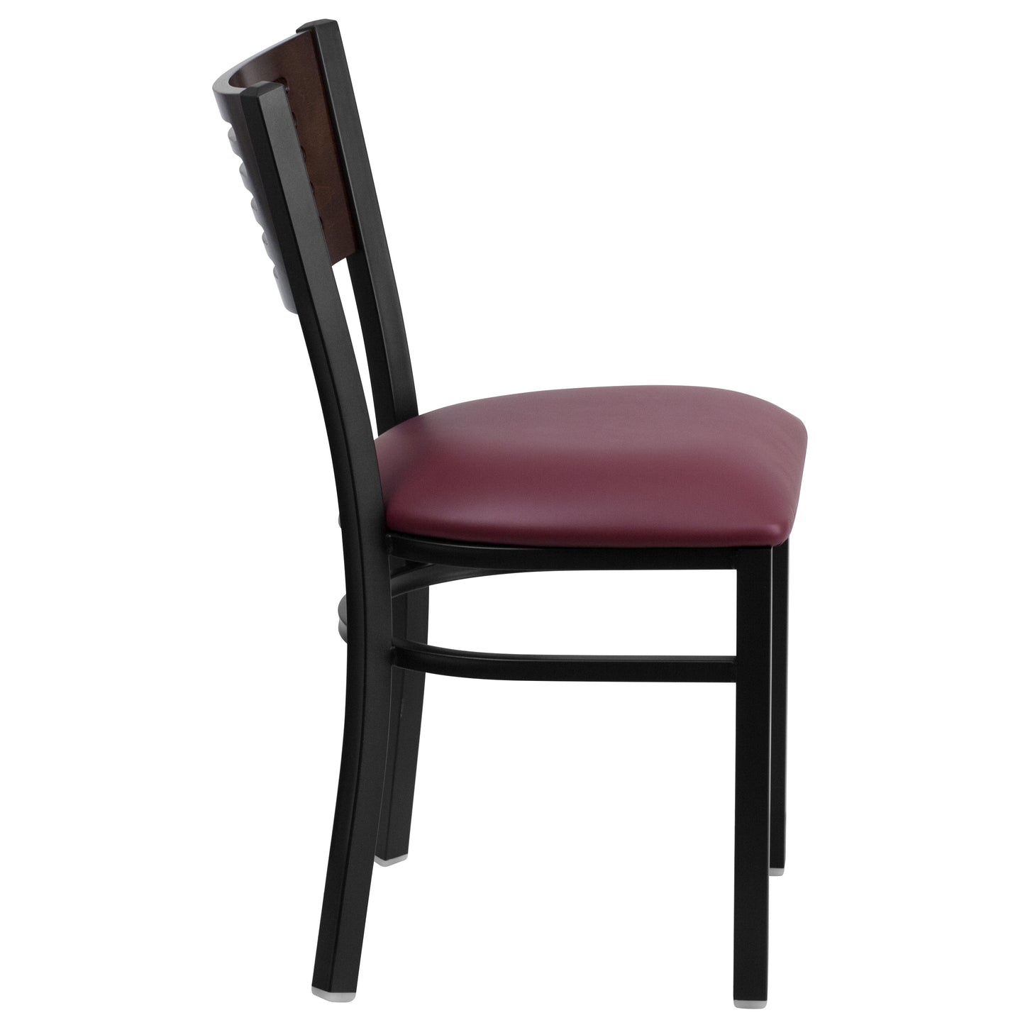 Bk/Wal Slat Chair-Burg Seat XU-DG-6G5B-WAL-BURV-GG