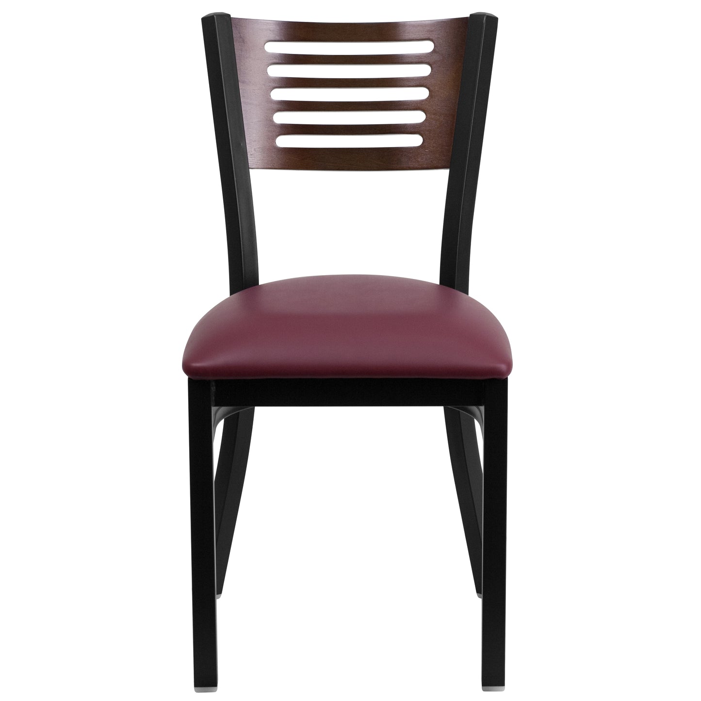 Bk/Wal Slat Chair-Burg Seat XU-DG-6G5B-WAL-BURV-GG