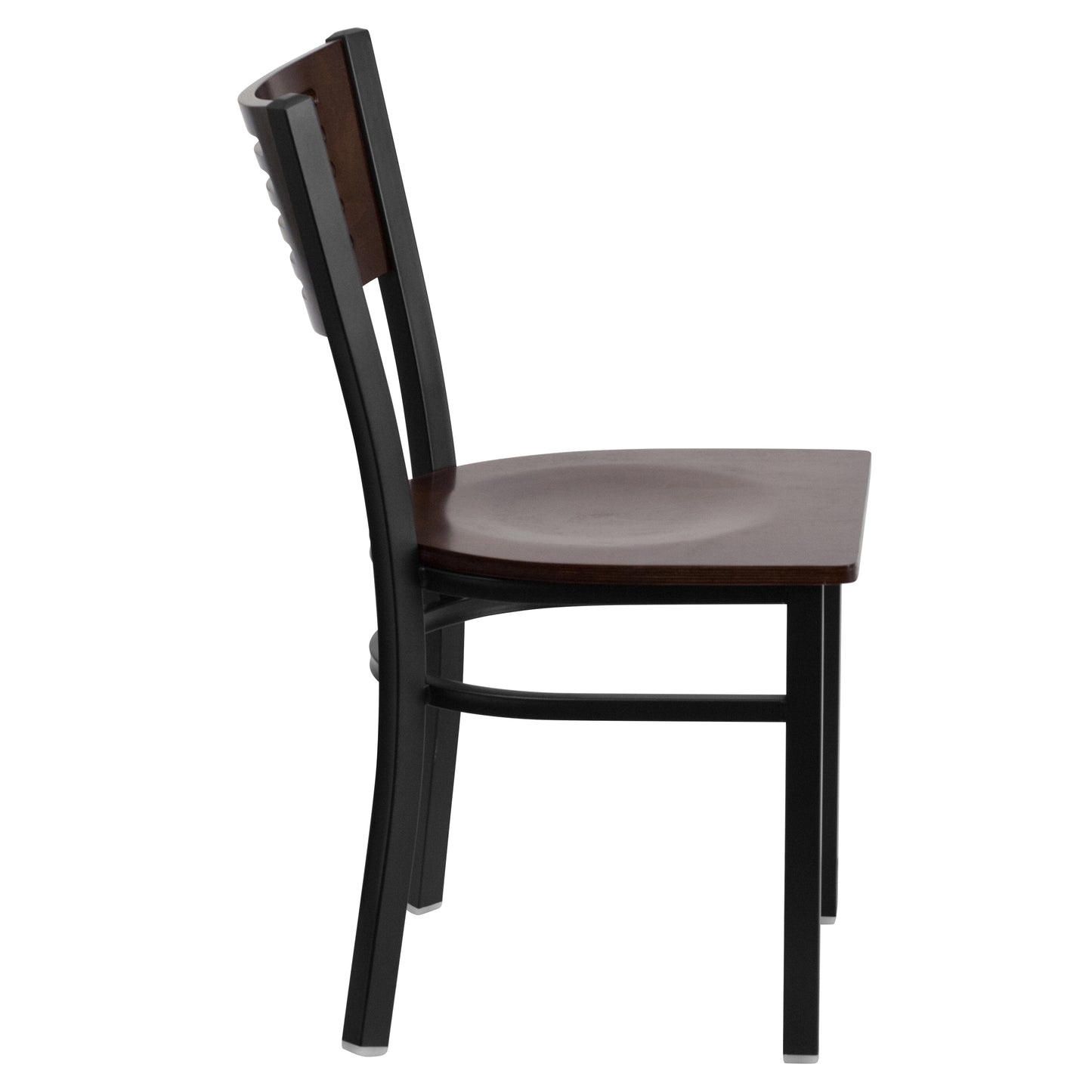 Bk/Wal Slat Chair-Wood Seat XU-DG-6G5B-WAL-MTL-GG