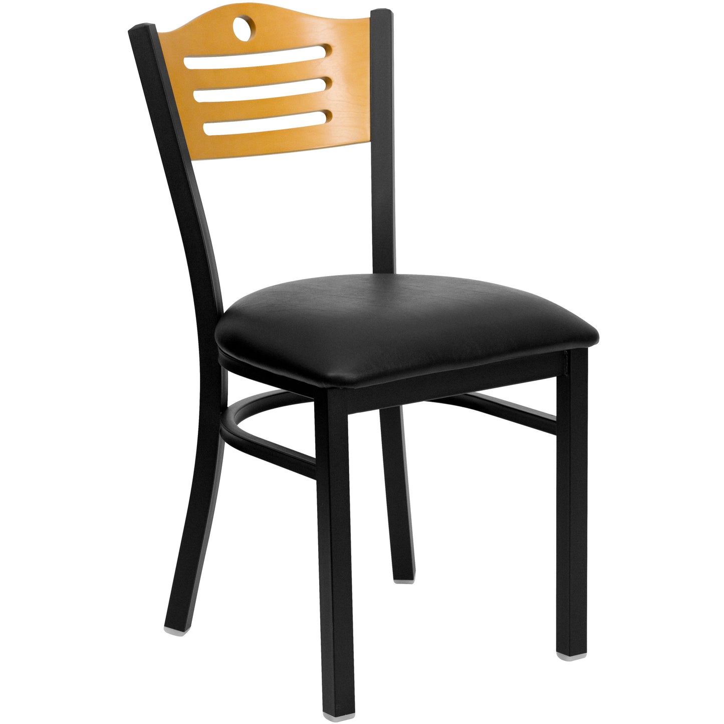 Bk/Nat Slat Chair-Black Seat XU-DG-6G7B-SLAT-BLKV-GG