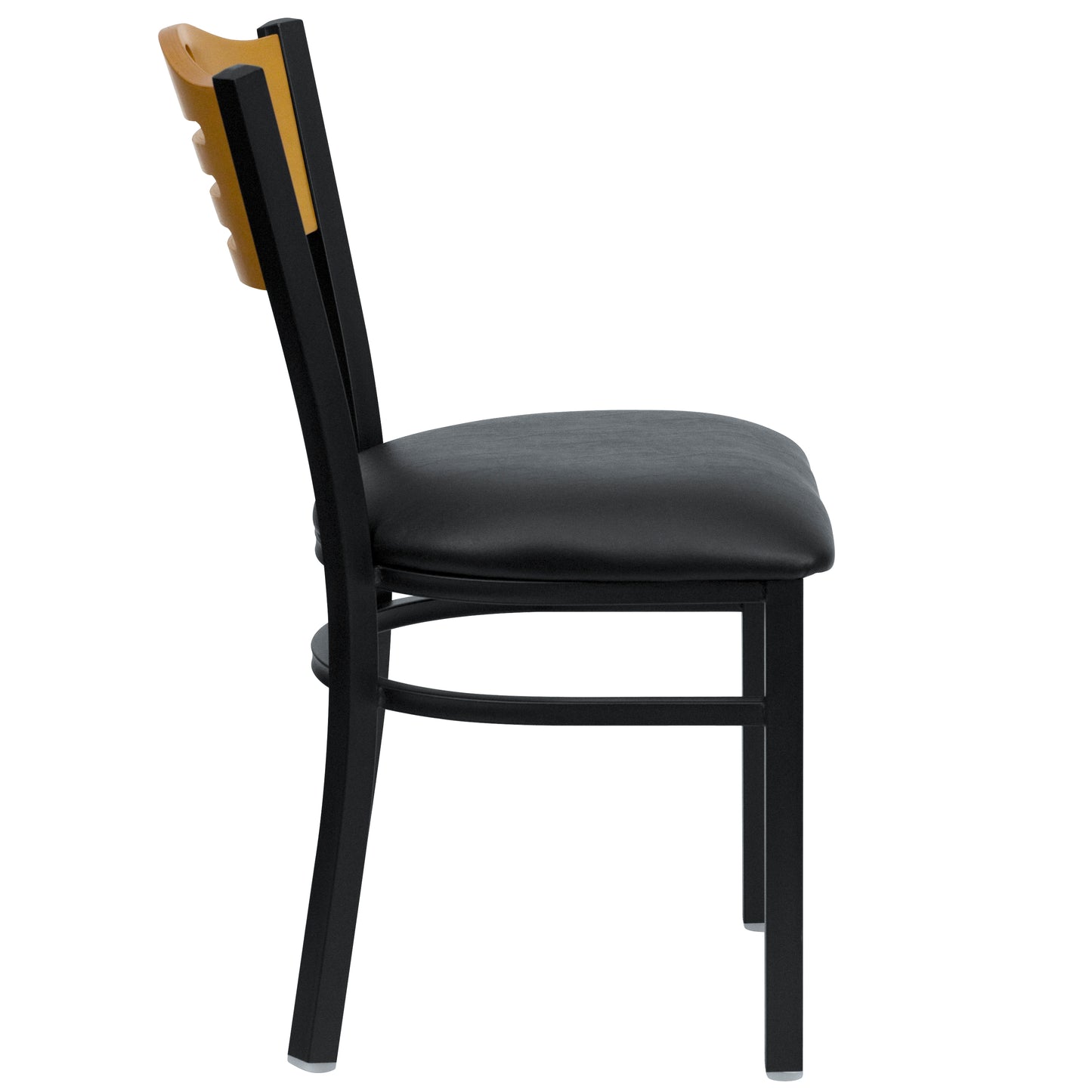 Bk/Nat Slat Chair-Black Seat XU-DG-6G7B-SLAT-BLKV-GG