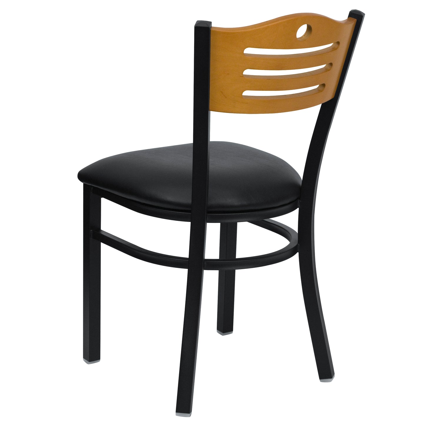 Bk/Nat Slat Chair-Black Seat XU-DG-6G7B-SLAT-BLKV-GG