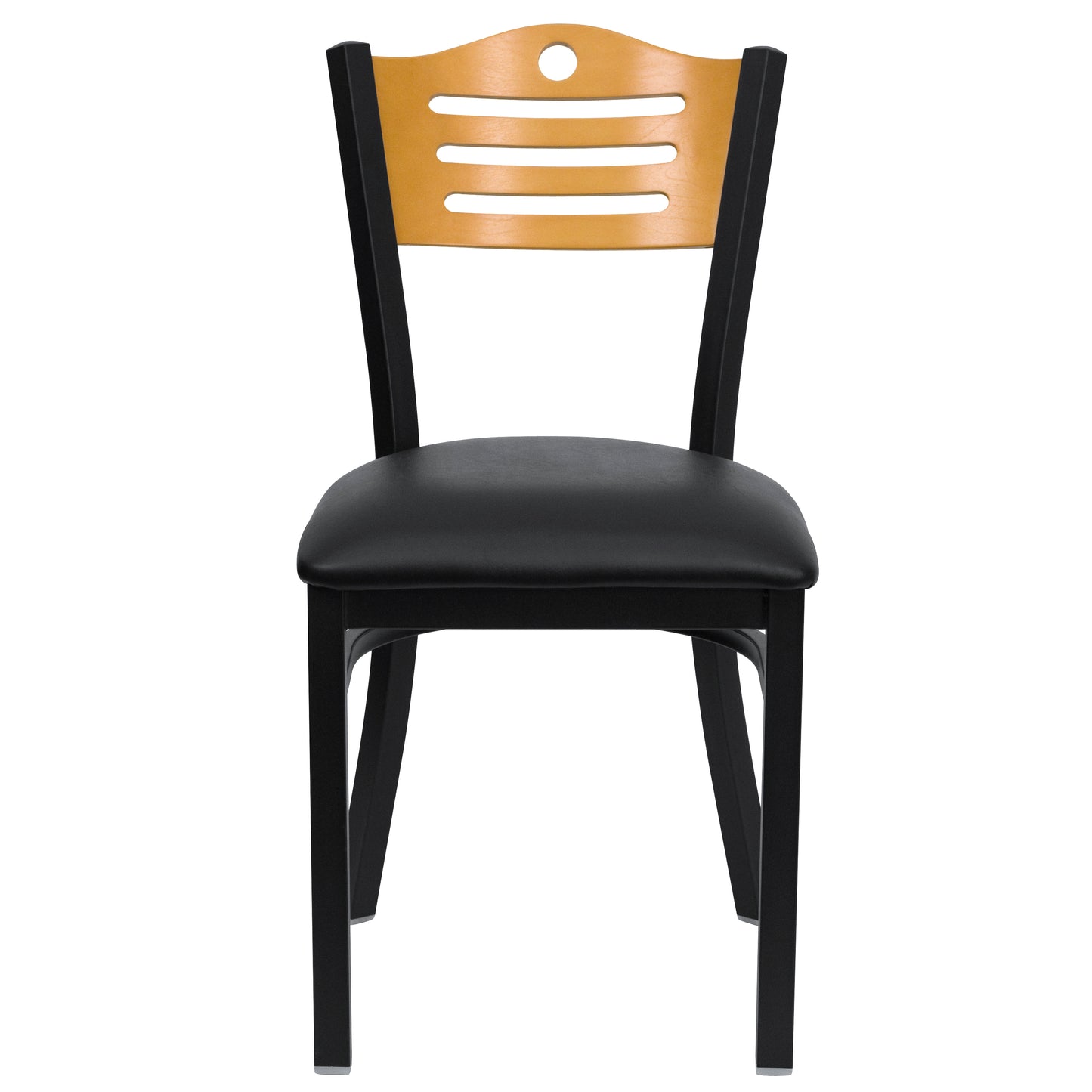 Bk/Nat Slat Chair-Black Seat XU-DG-6G7B-SLAT-BLKV-GG