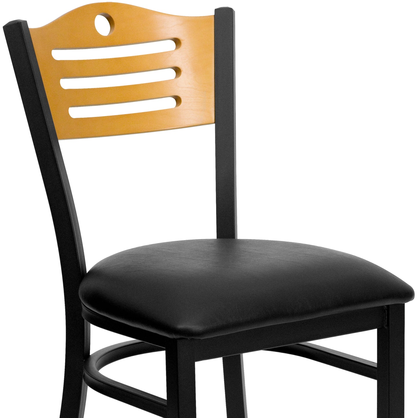 Bk/Nat Slat Chair-Black Seat XU-DG-6G7B-SLAT-BLKV-GG