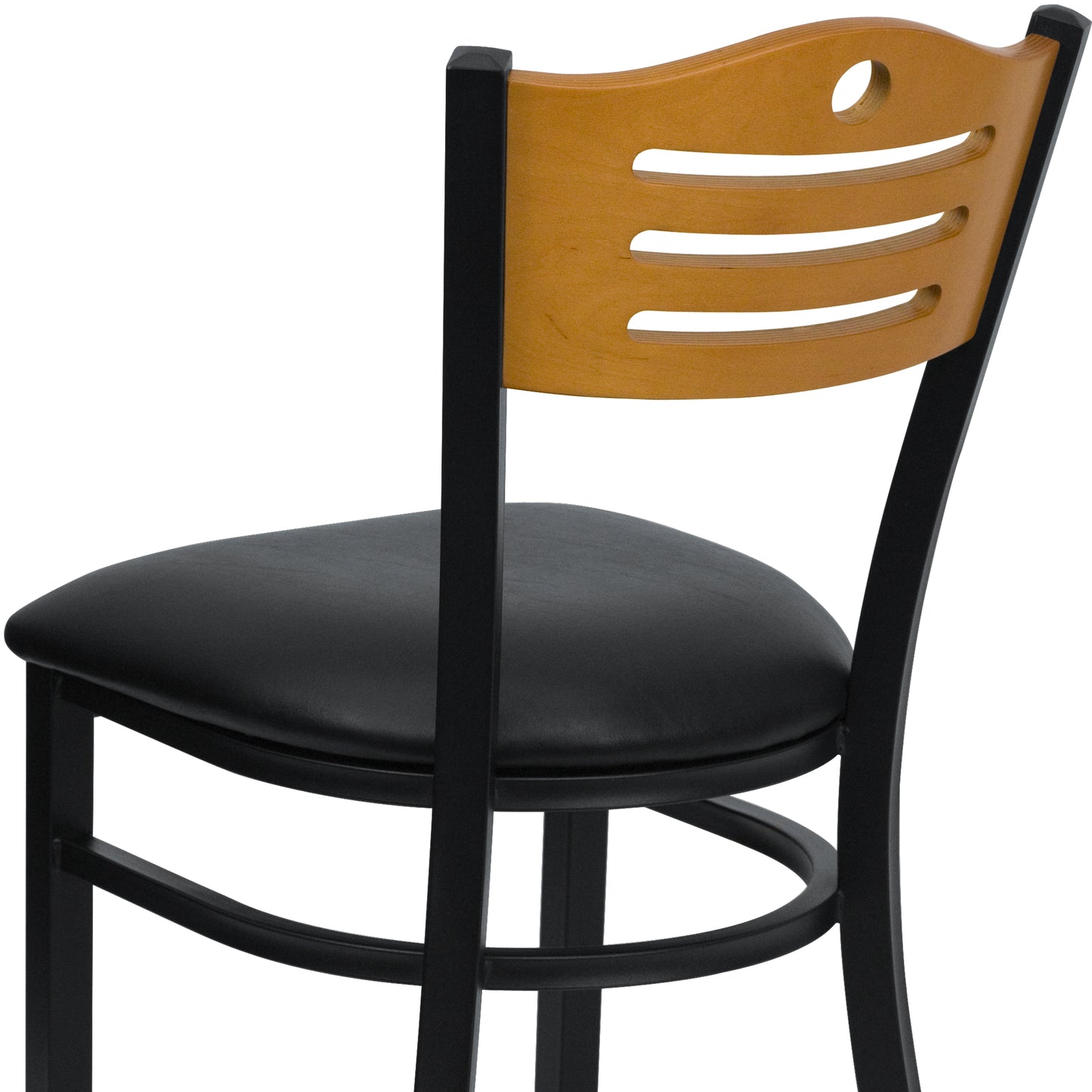 Bk/Nat Slat Chair-Black Seat XU-DG-6G7B-SLAT-BLKV-GG