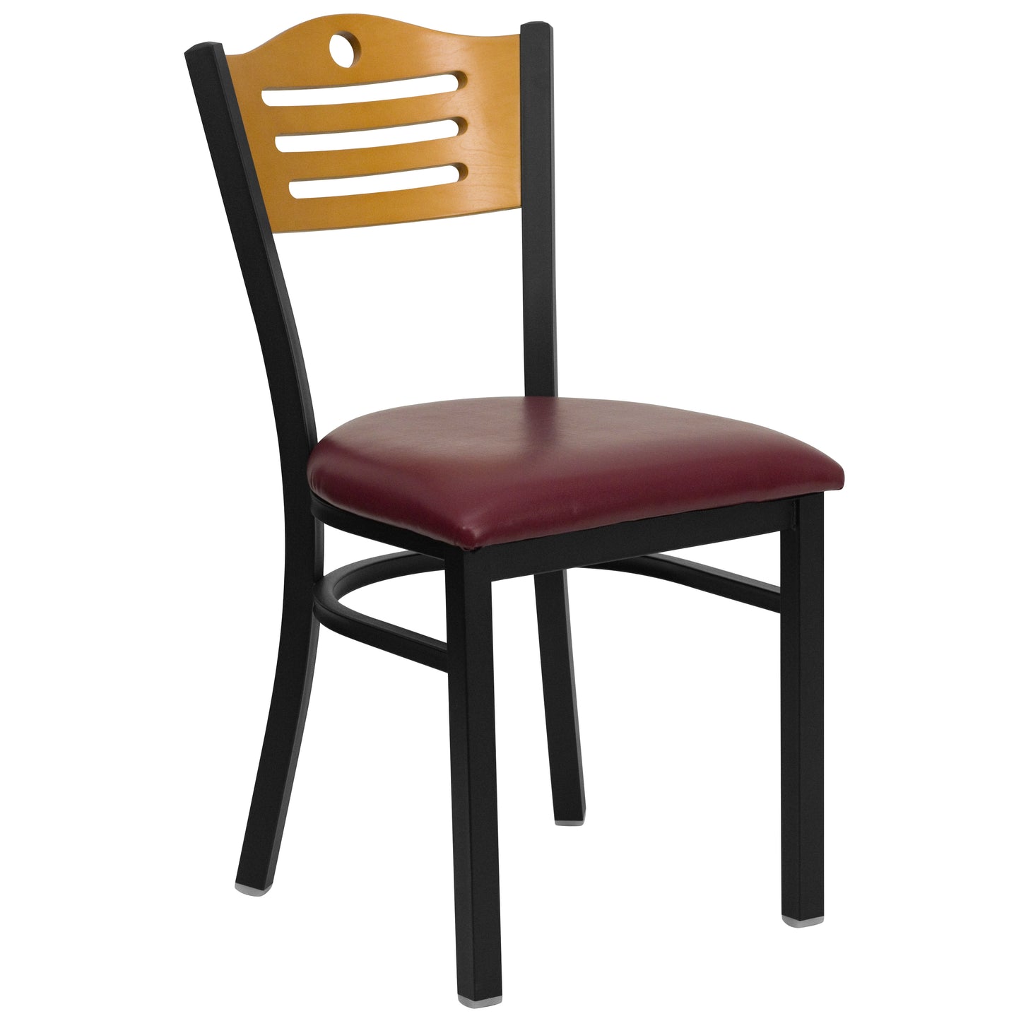 Bk/Nat Slat Chair-Burg Seat XU-DG-6G7B-SLAT-BURV-GG