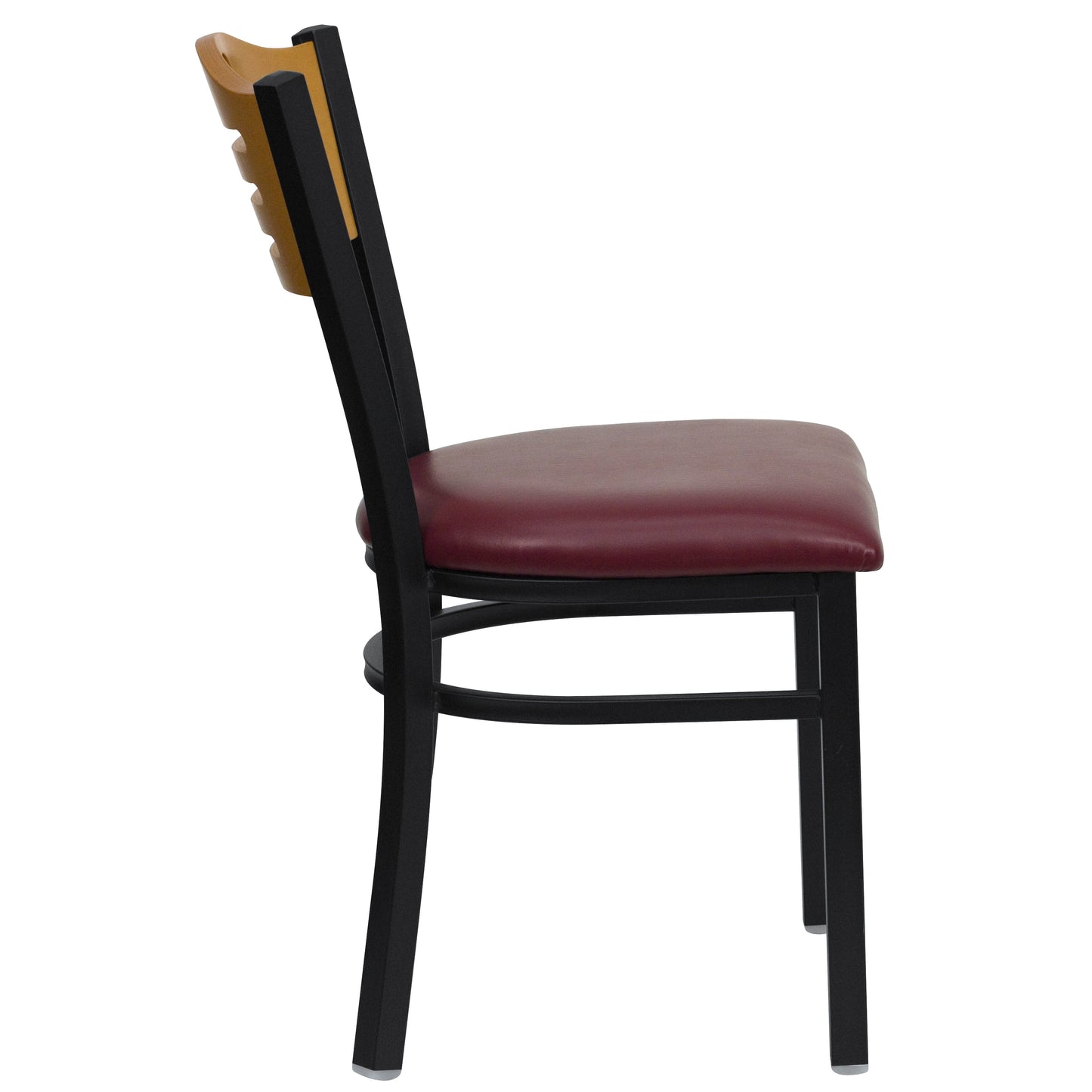 Bk/Nat Slat Chair-Burg Seat XU-DG-6G7B-SLAT-BURV-GG