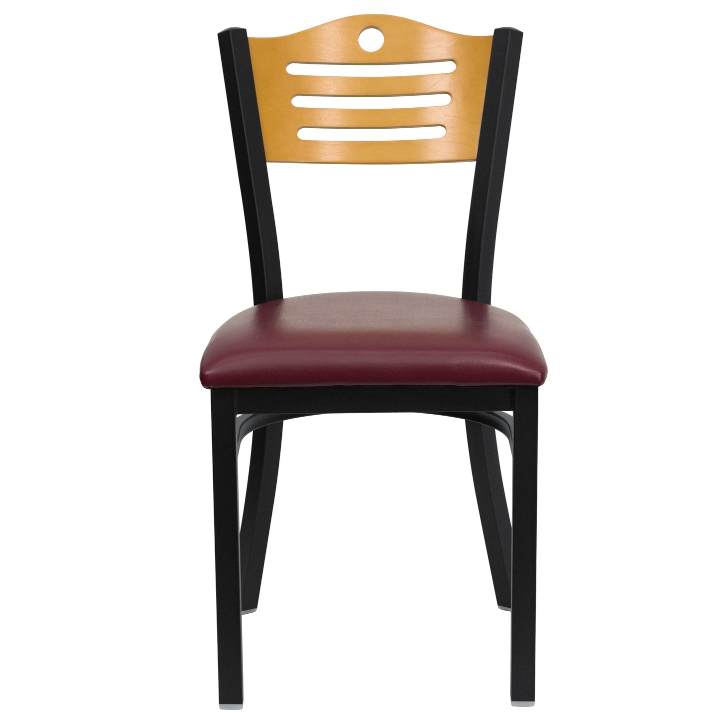 Bk/Nat Slat Chair-Burg Seat XU-DG-6G7B-SLAT-BURV-GG