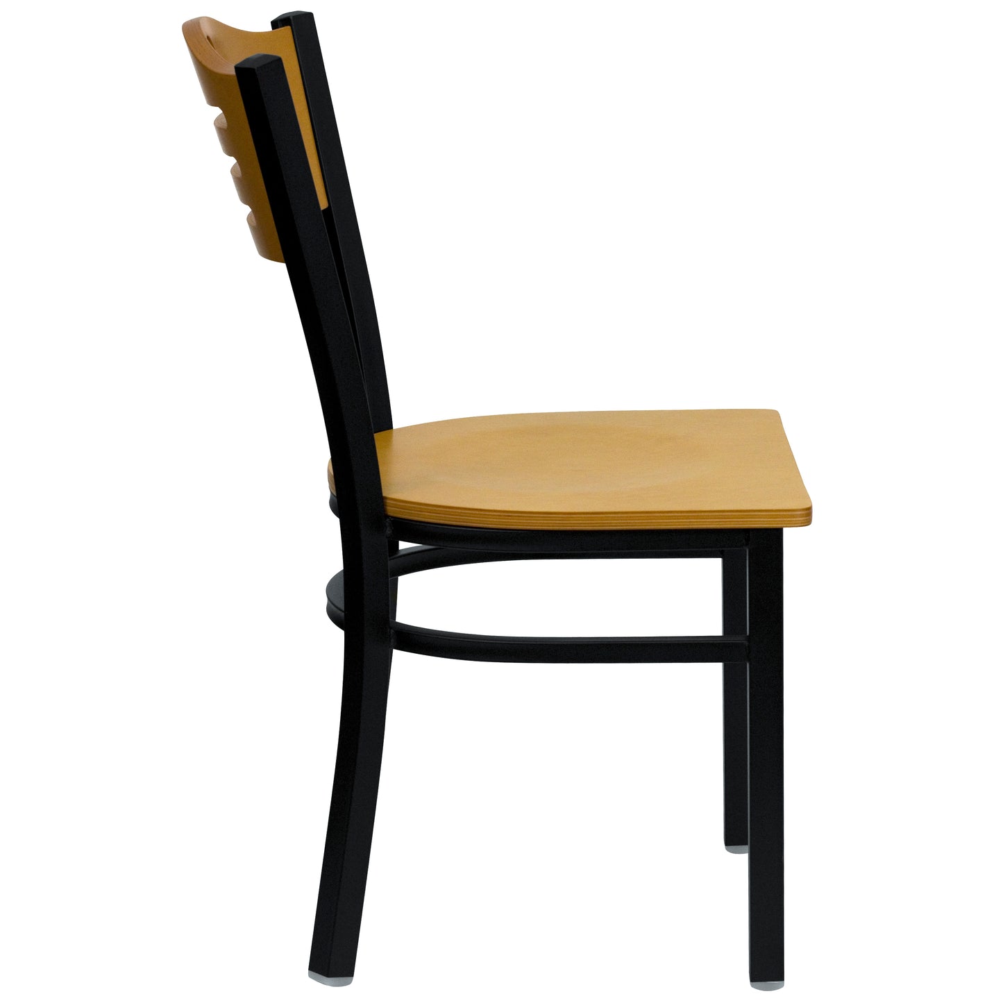 Bk/Nat Slat Chair-Wood Seat XU-DG-6G7B-SLAT-NATW-GG