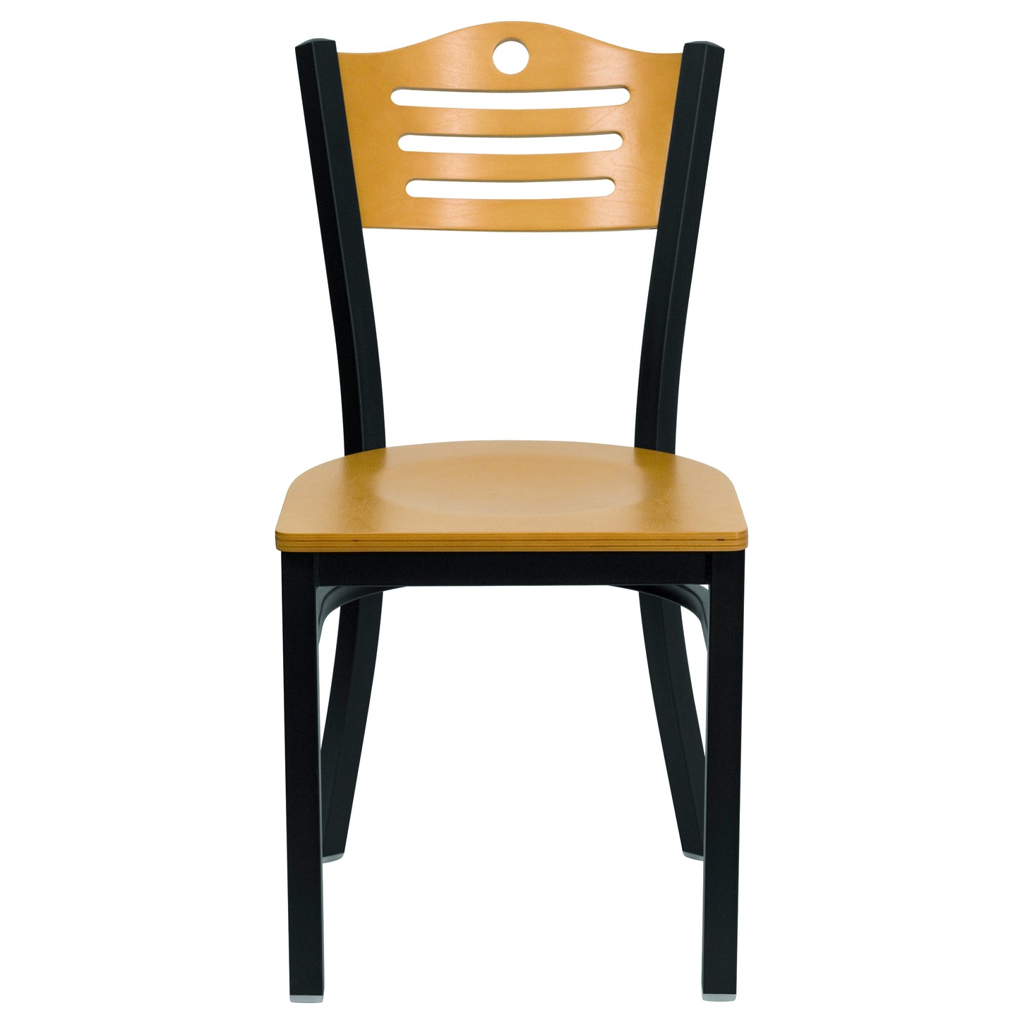 Bk/Nat Slat Chair-Wood Seat XU-DG-6G7B-SLAT-NATW-GG