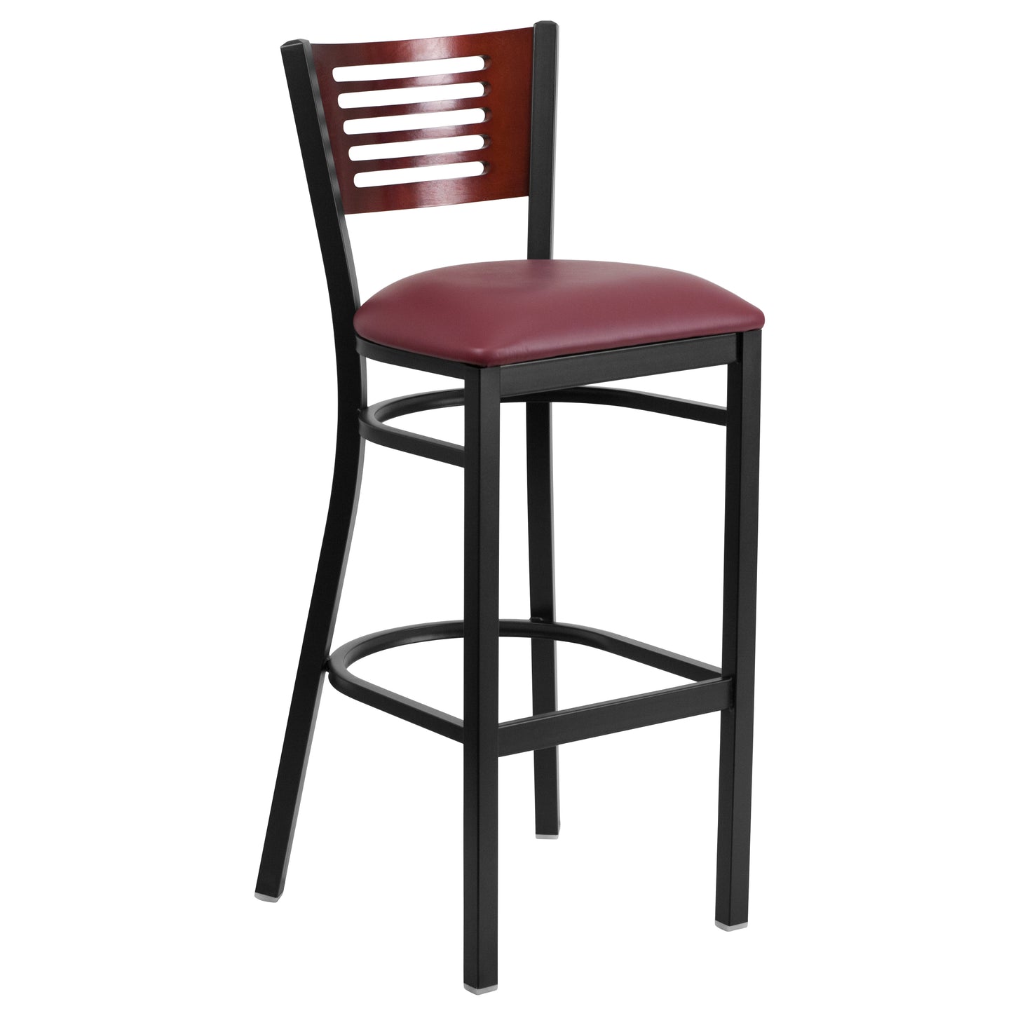 Bk/Mah Slat Stool-Burg Seat XU-DG-6H1B-MAH-BAR-BURV-GG