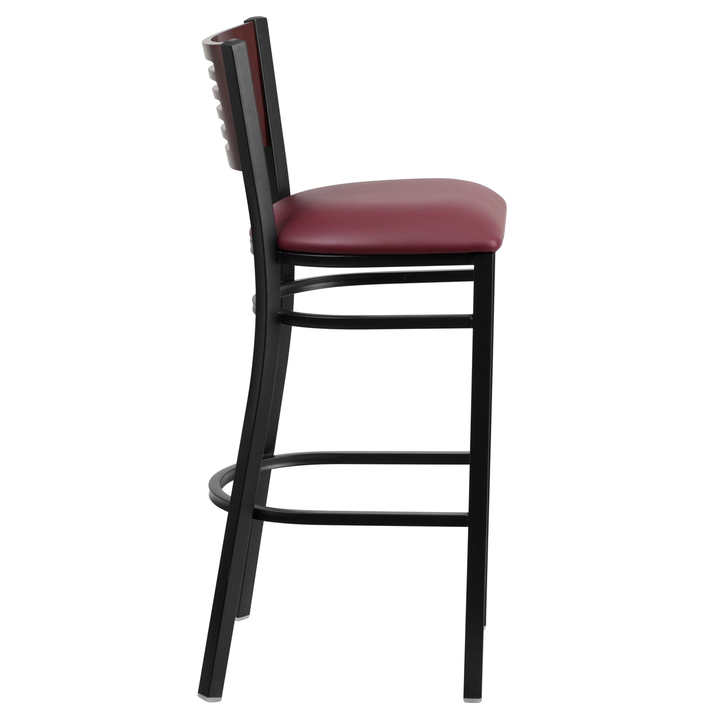 Bk/Mah Slat Stool-Burg Seat XU-DG-6H1B-MAH-BAR-BURV-GG