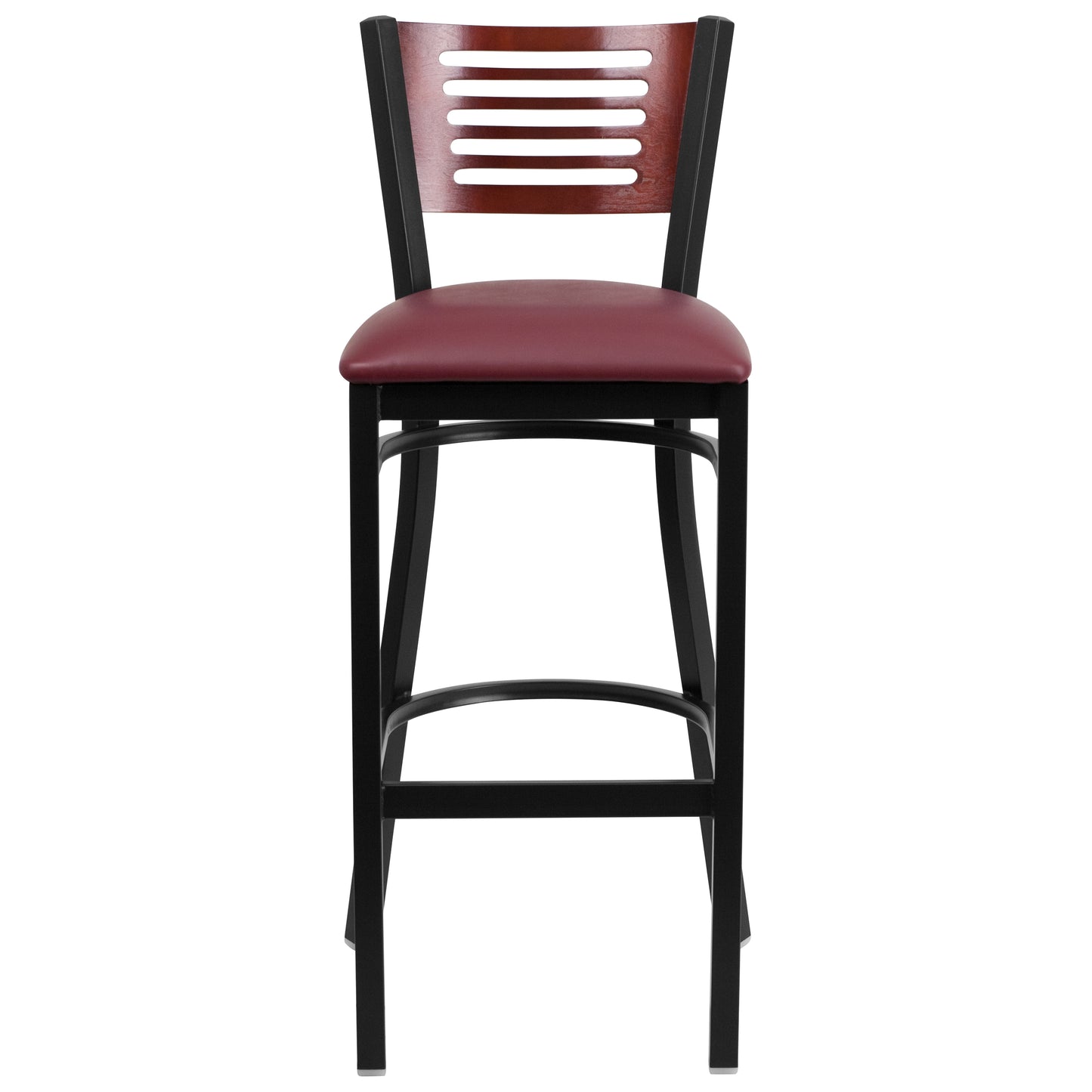 Bk/Mah Slat Stool-Burg Seat XU-DG-6H1B-MAH-BAR-BURV-GG