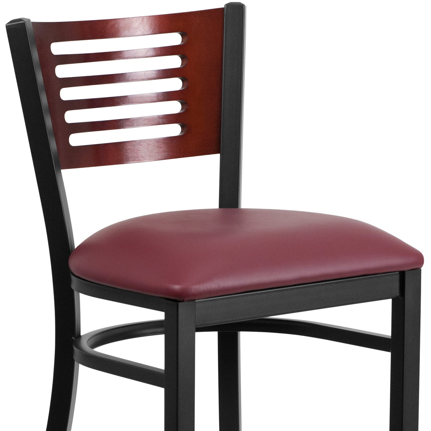 Bk/Mah Slat Stool-Burg Seat XU-DG-6H1B-MAH-BAR-BURV-GG