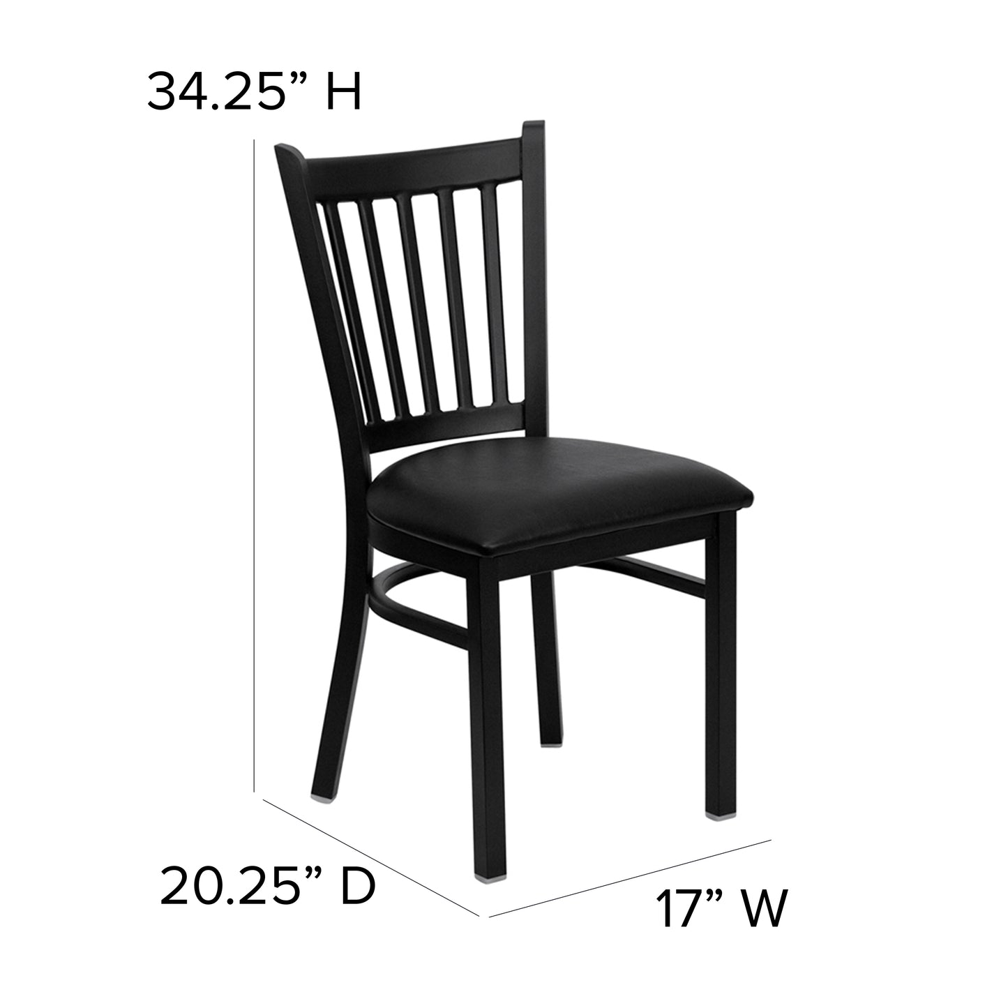 Black Vert Chair-Black Seat XU-DG-6Q2B-VRT-BLKV-GG