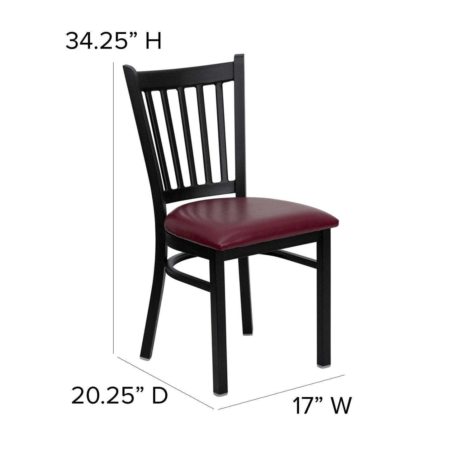 Black Vert Chair-Burg Seat XU-DG-6Q2B-VRT-BURV-GG