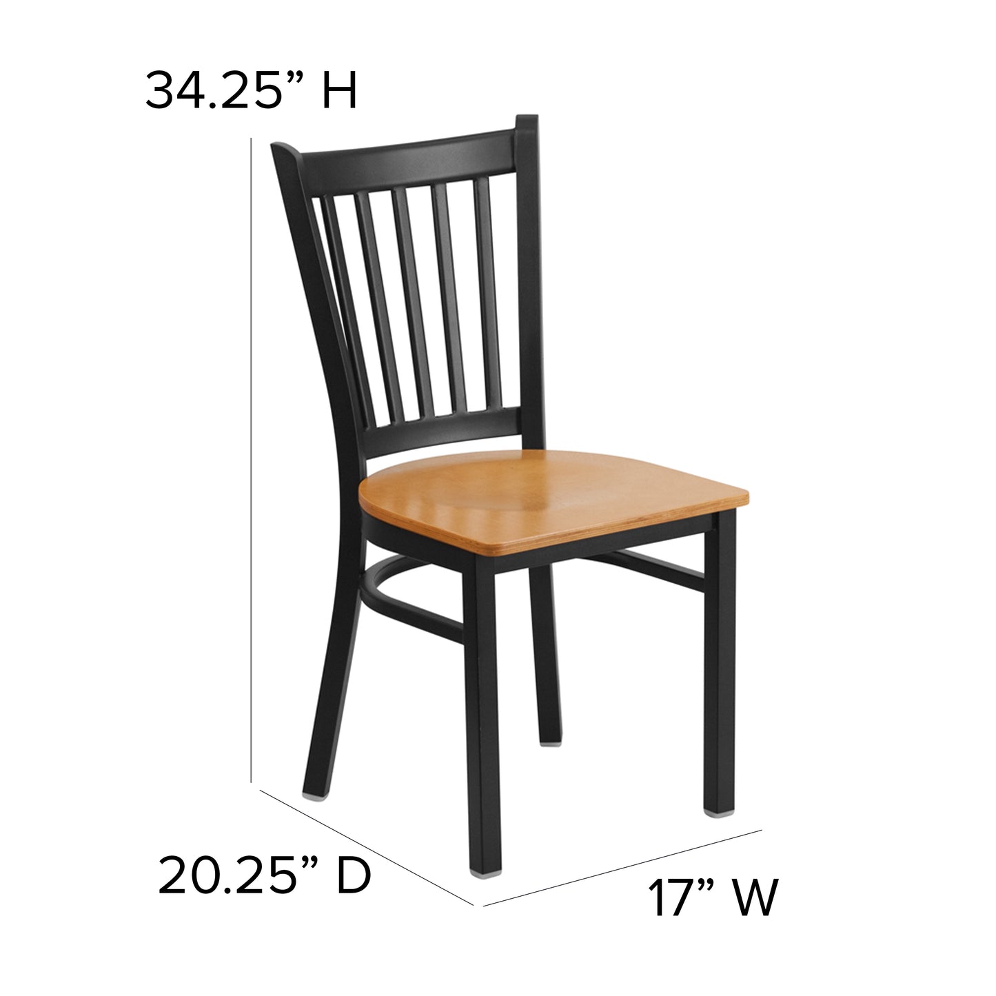 Black Vert Chair-Nat Seat XU-DG-6Q2B-VRT-NATW-GG