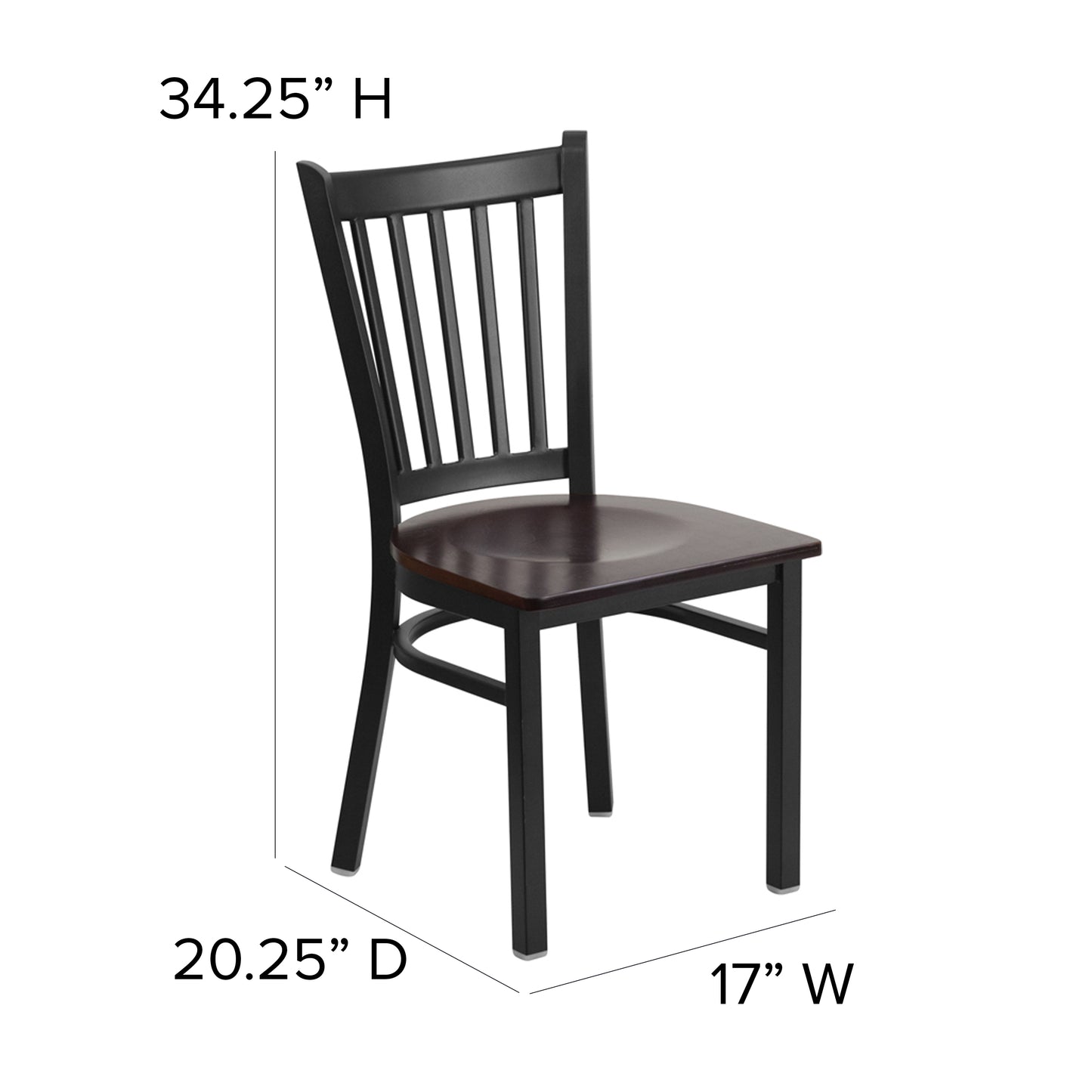 Black Vert Chair-Wal Seat XU-DG-6Q2B-VRT-WALW-GG