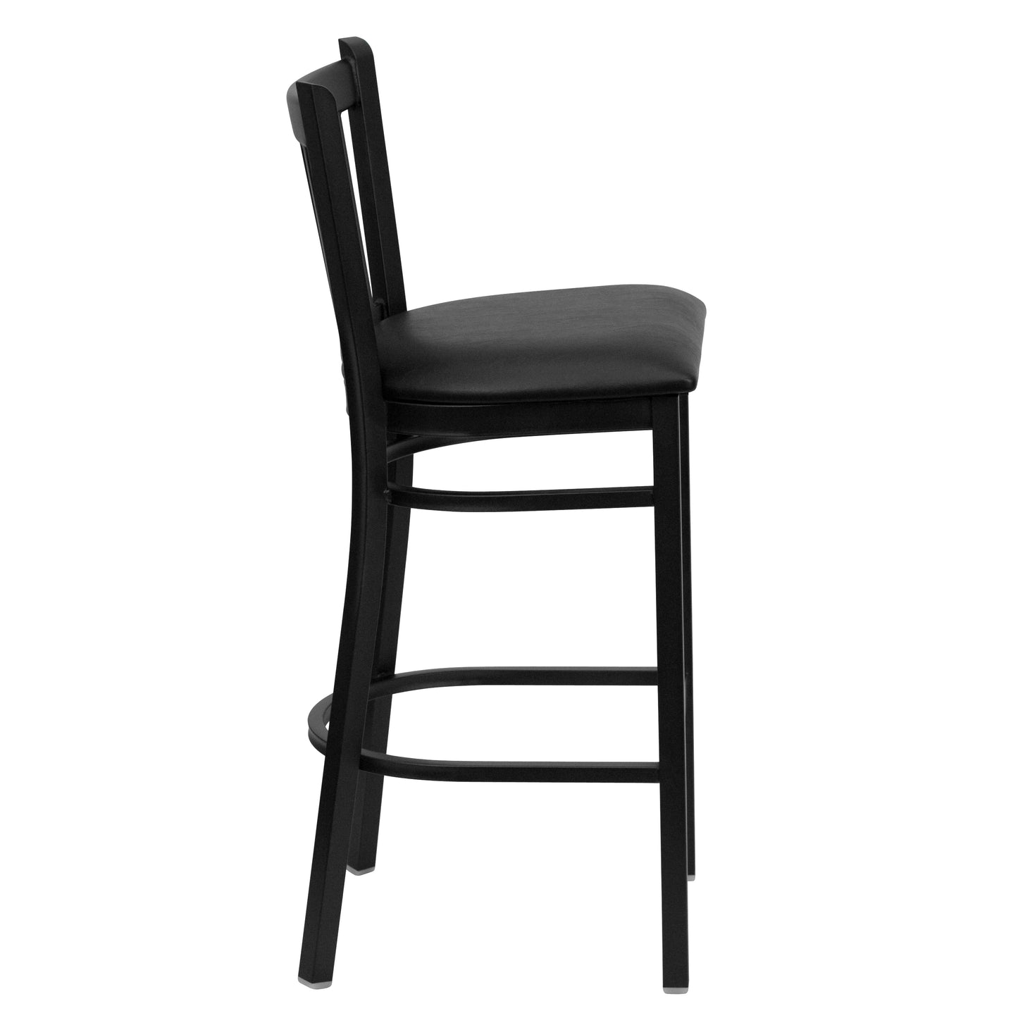 Black Vert Stool-Black Seat XU-DG-6R6B-VRT-BAR-BLKV-GG