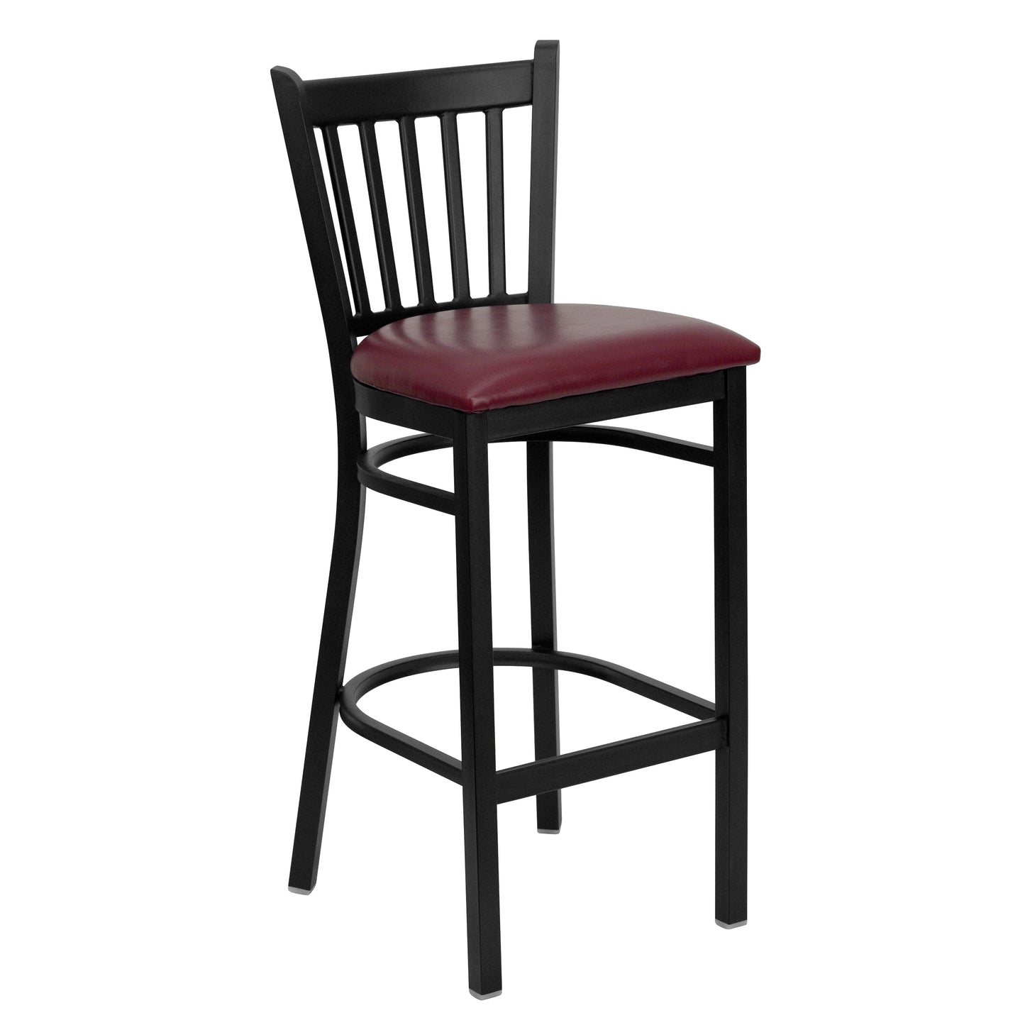 Black Vert Stool-Burg Seat XU-DG-6R6B-VRT-BAR-BURV-GG