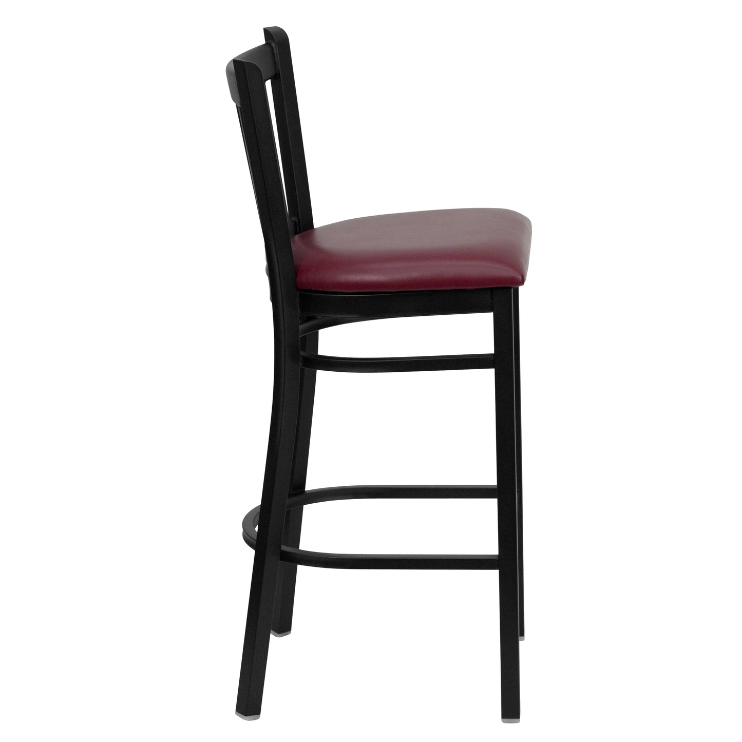 Black Vert Stool-Burg Seat XU-DG-6R6B-VRT-BAR-BURV-GG