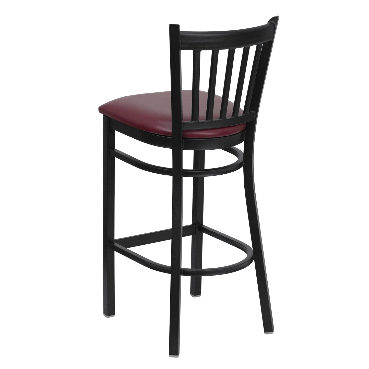 Black Vert Stool-Burg Seat XU-DG-6R6B-VRT-BAR-BURV-GG