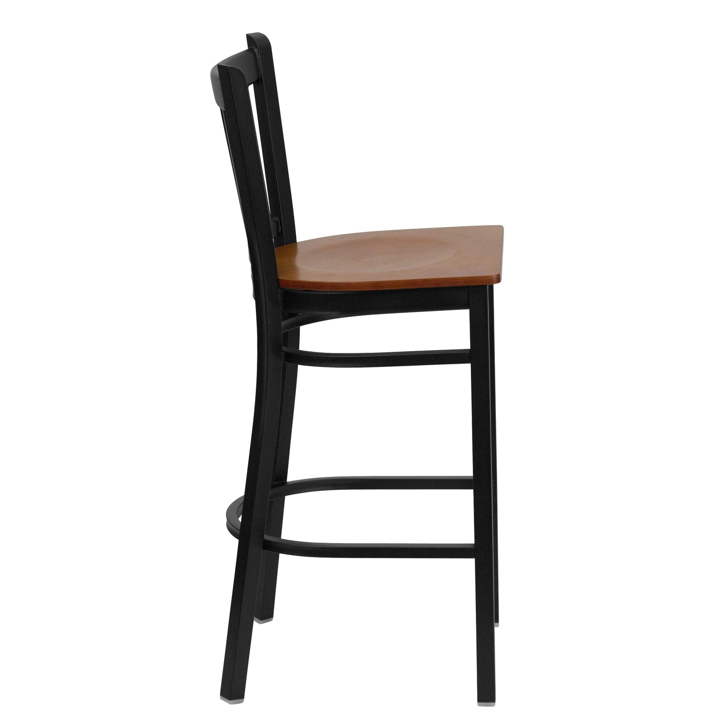 Black Vert Stool-Cherry Seat XU-DG-6R6B-VRT-BAR-CHYW-GG