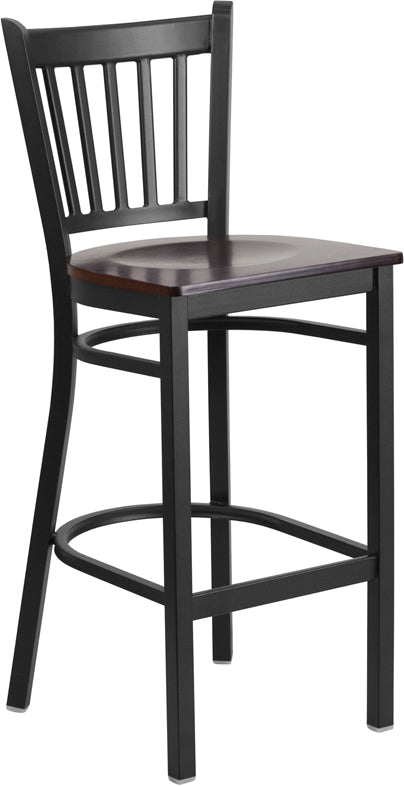 Black Vert Stool-Wal Seat XU-DG-6R6B-VRT-BAR-WALW-GG