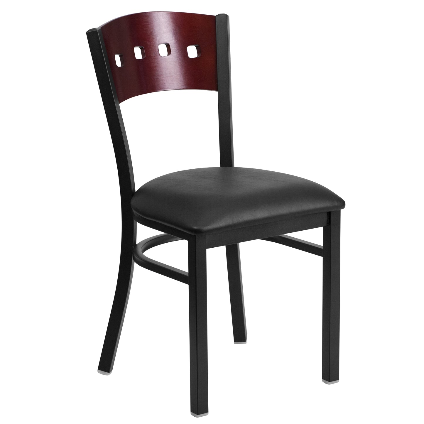 Bk/Mah 4 Sqr Chair-Black Seat XU-DG-6Y1B-MAH-BLKV-GG