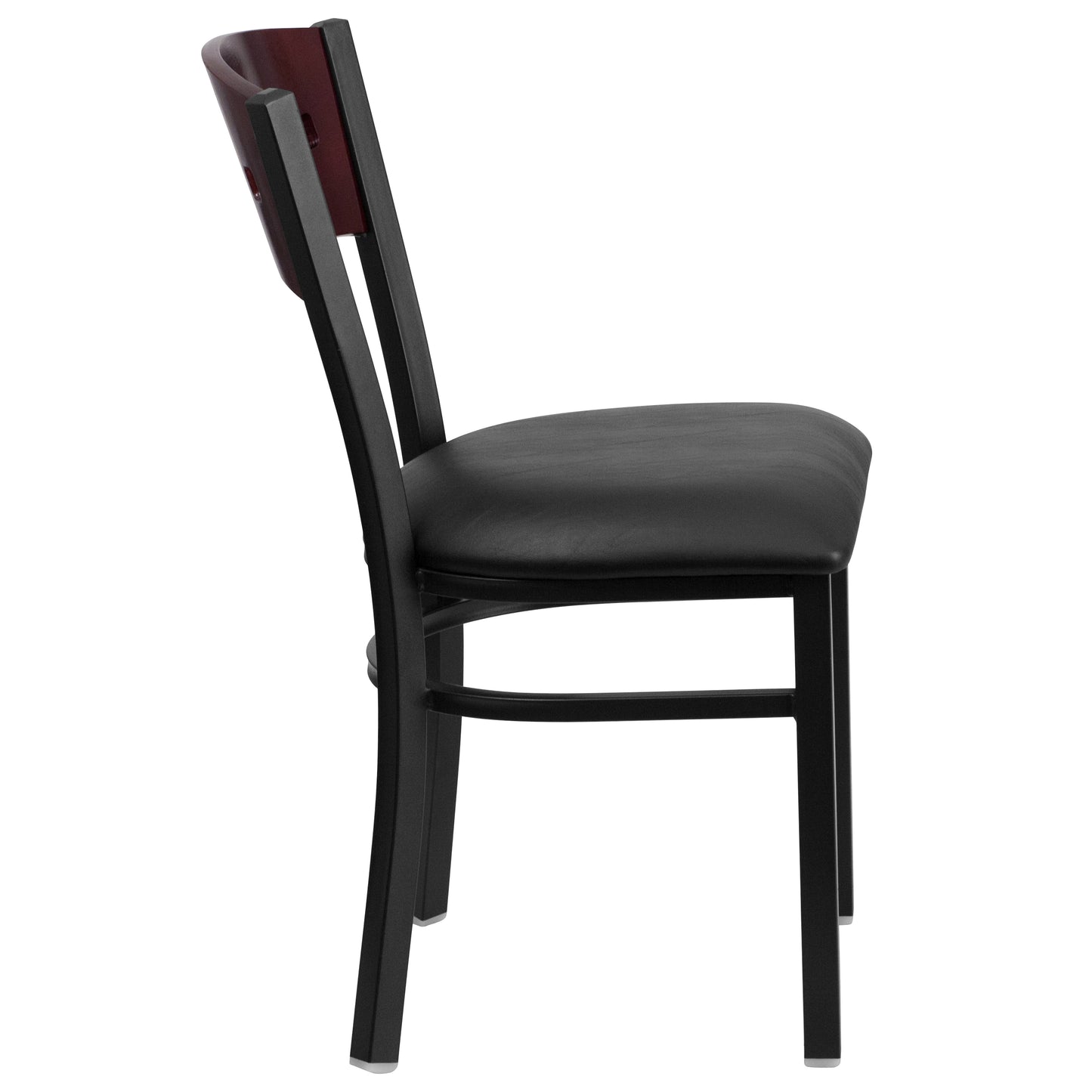 Bk/Mah 4 Sqr Chair-Black Seat XU-DG-6Y1B-MAH-BLKV-GG