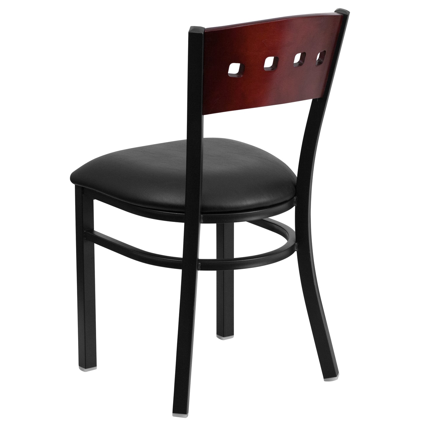 Bk/Mah 4 Sqr Chair-Black Seat XU-DG-6Y1B-MAH-BLKV-GG