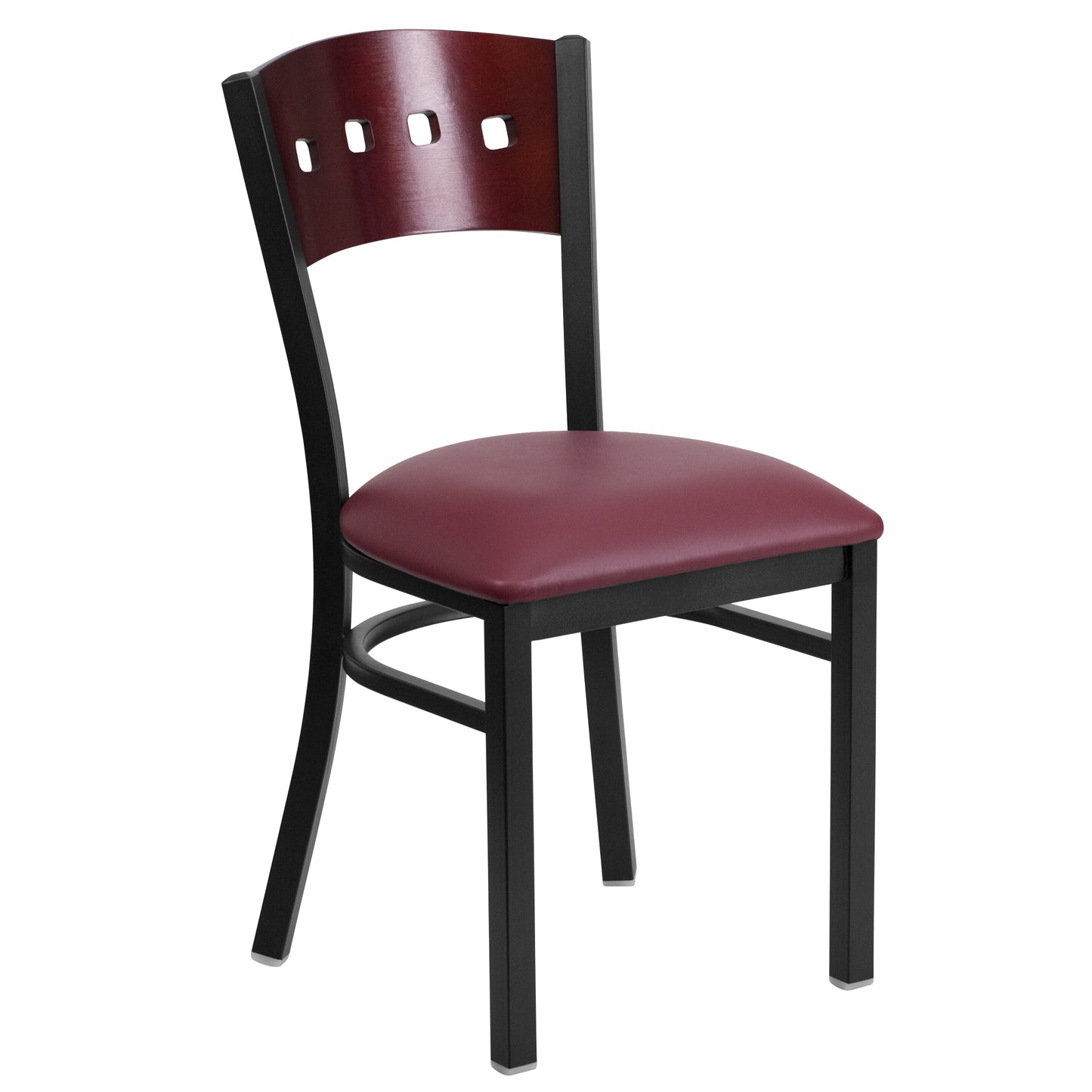 Bk/Mah 4 Sqr Chair-Burg Seat XU-DG-6Y1B-MAH-BURV-GG