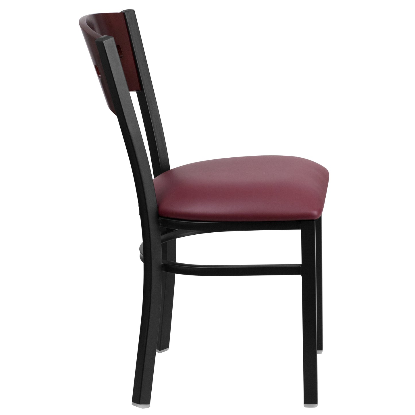 Bk/Mah 4 Sqr Chair-Burg Seat XU-DG-6Y1B-MAH-BURV-GG