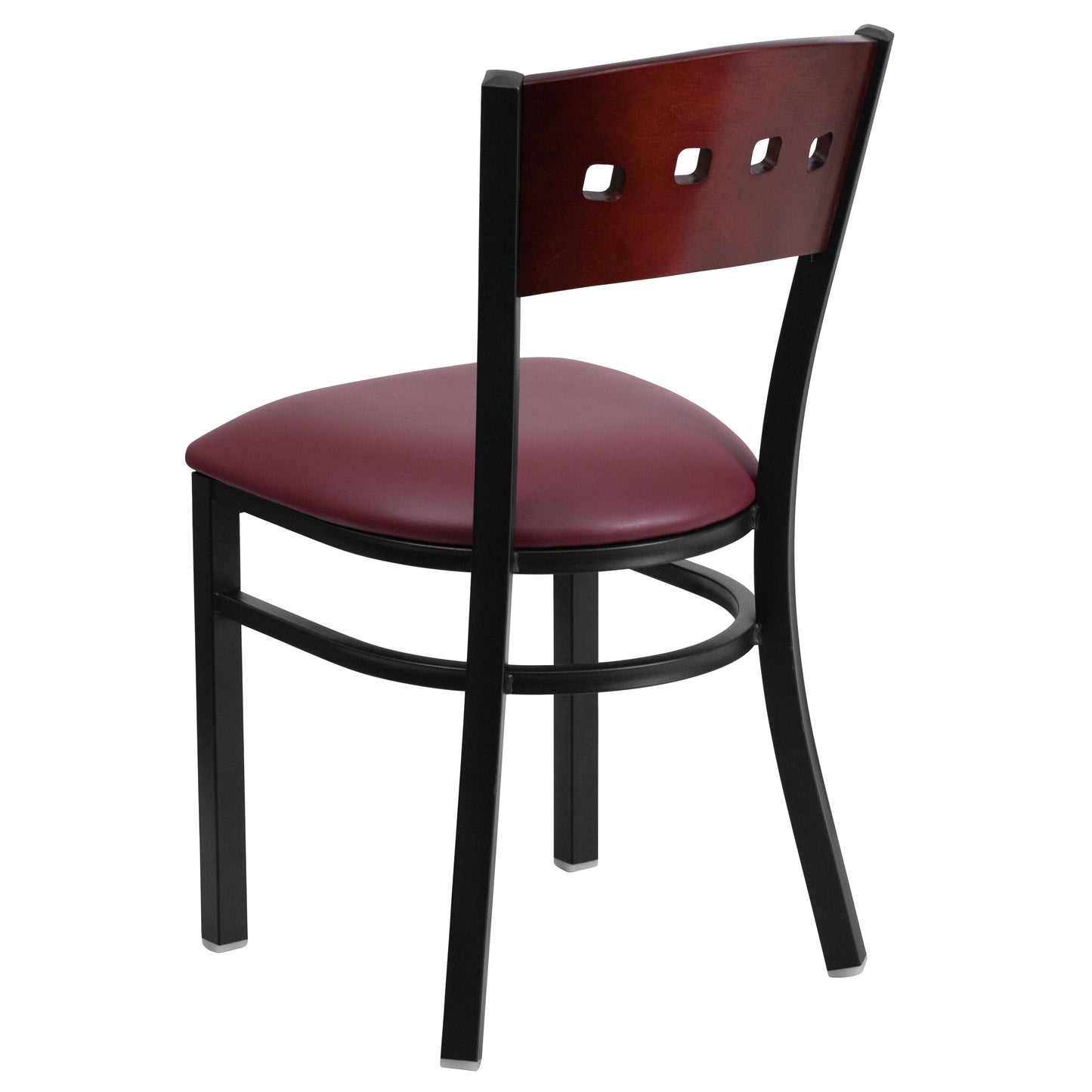 Bk/Mah 4 Sqr Chair-Burg Seat XU-DG-6Y1B-MAH-BURV-GG