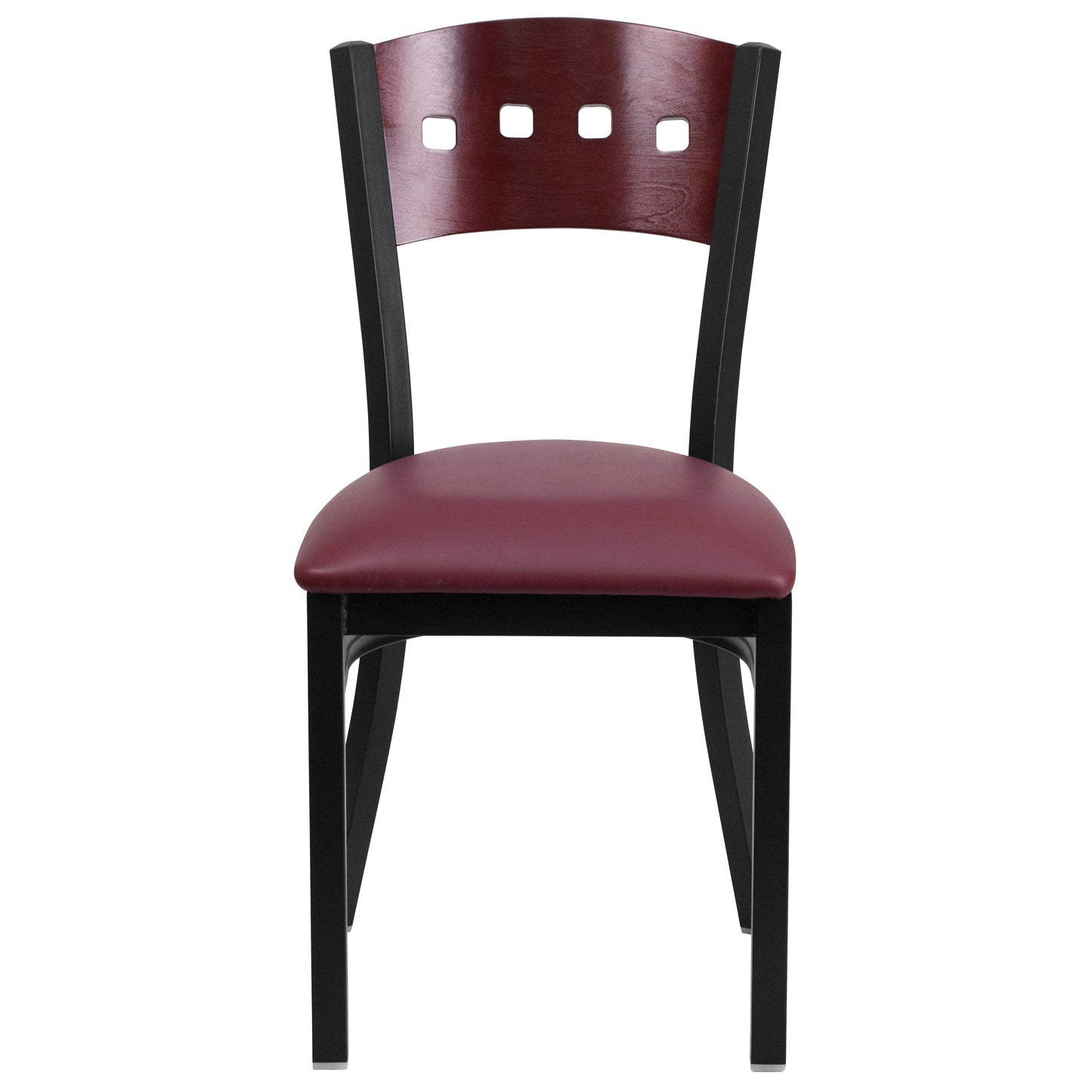 Bk/Mah 4 Sqr Chair-Burg Seat XU-DG-6Y1B-MAH-BURV-GG