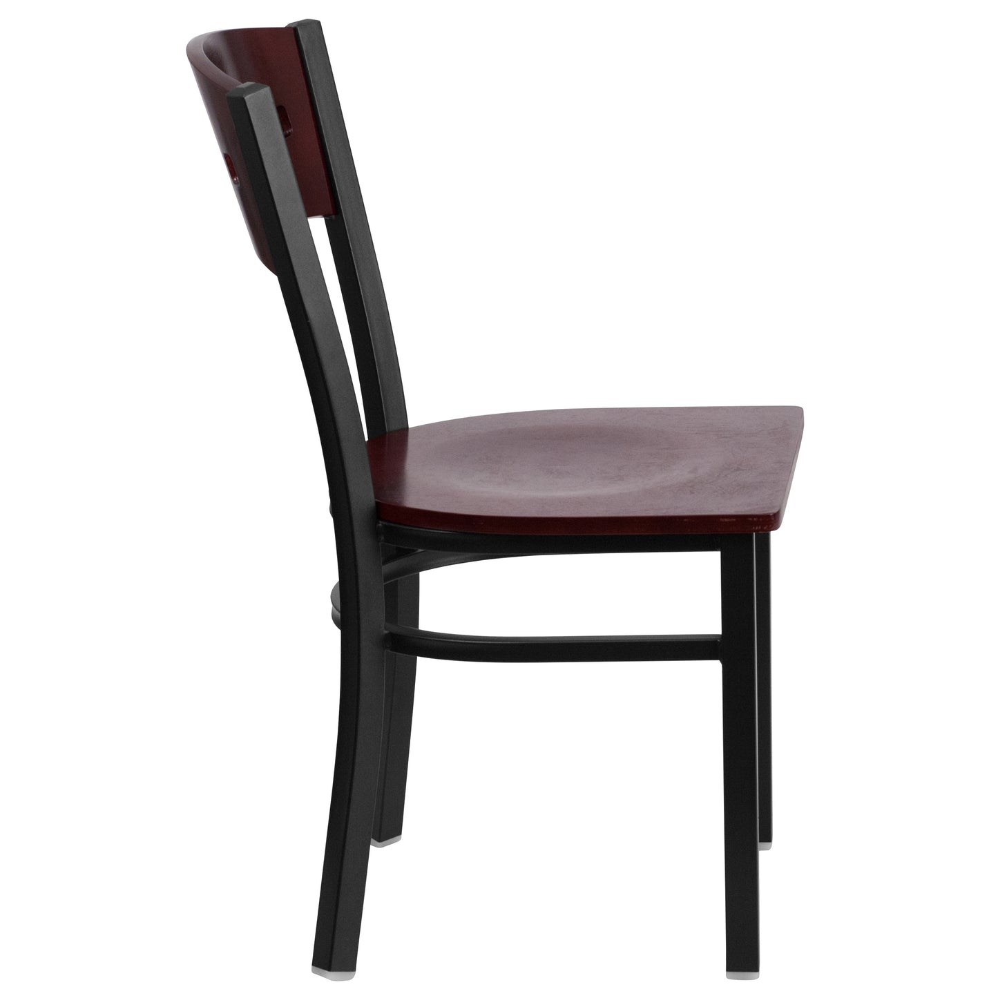 Bk/Mah 4 Sqr Chair-Wood Seat XU-DG-6Y1B-MAH-MTL-GG