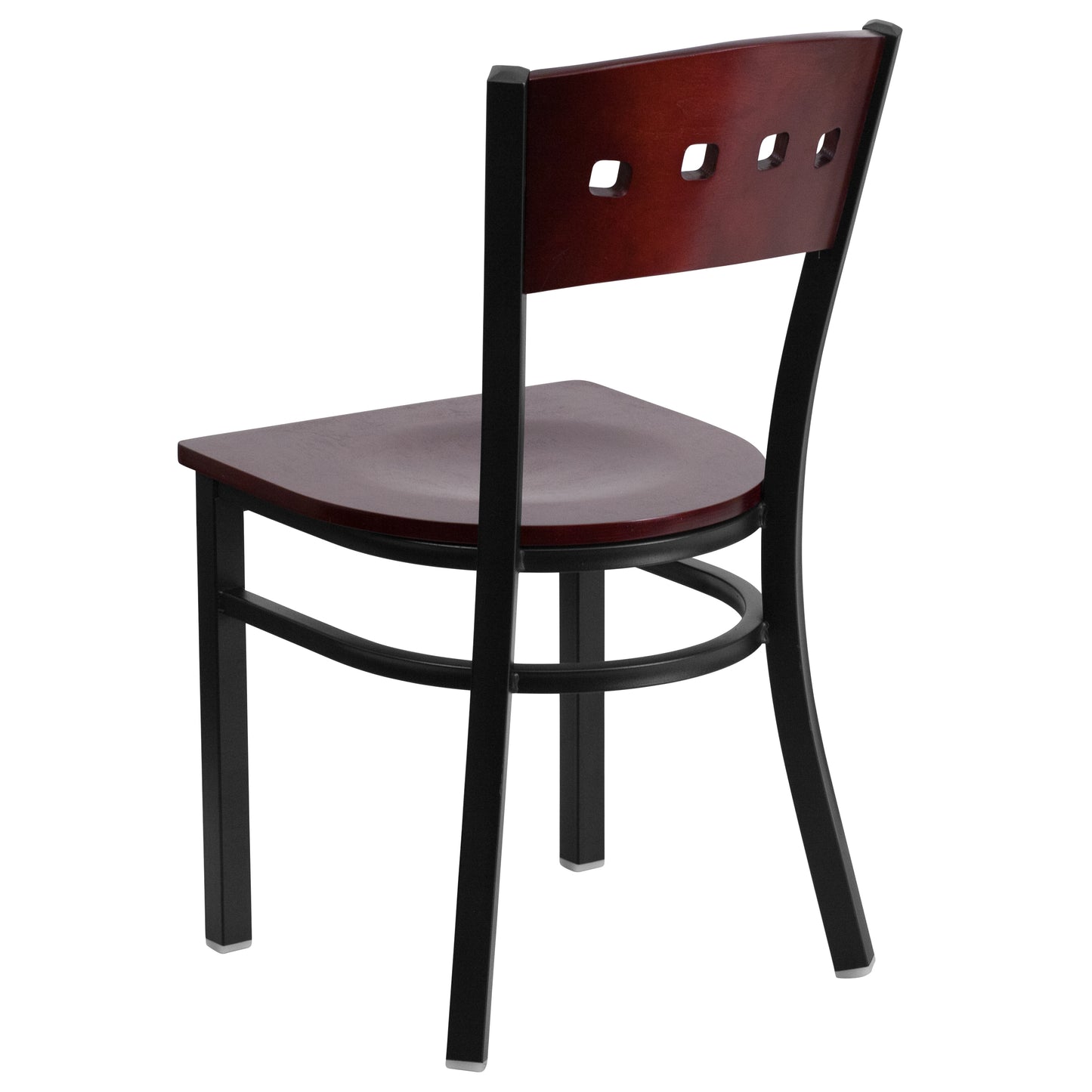 Bk/Mah 4 Sqr Chair-Wood Seat XU-DG-6Y1B-MAH-MTL-GG